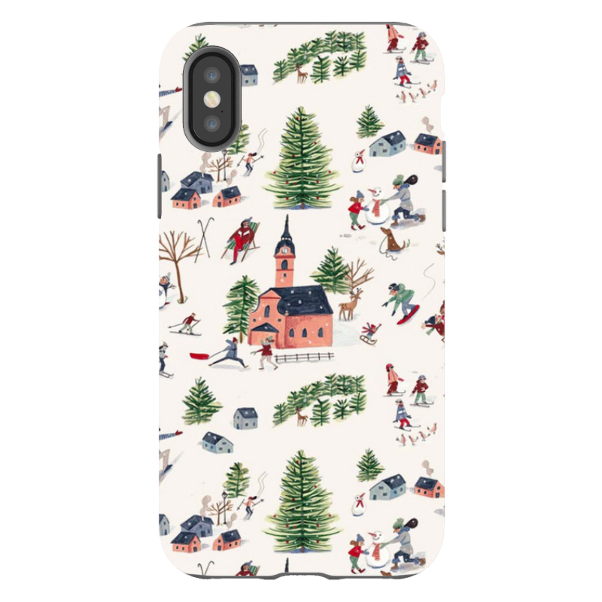 iPhone Tough Case - Skiing By Caroline Bonne Muller