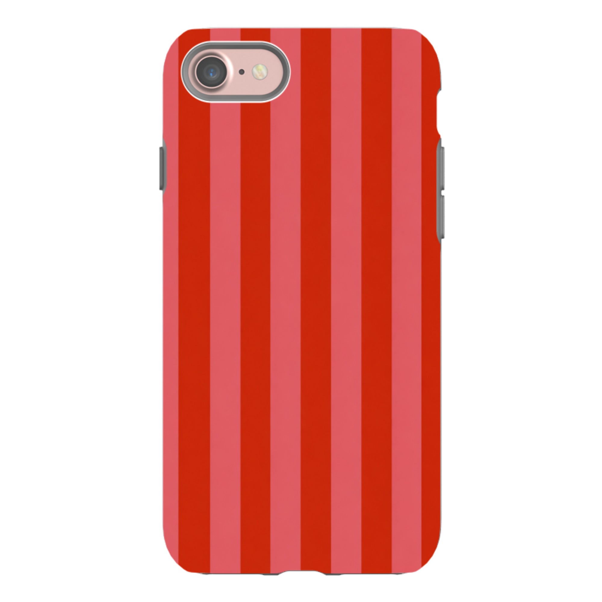 iPhone Tough Case - Cherry Red & Pink Stripe