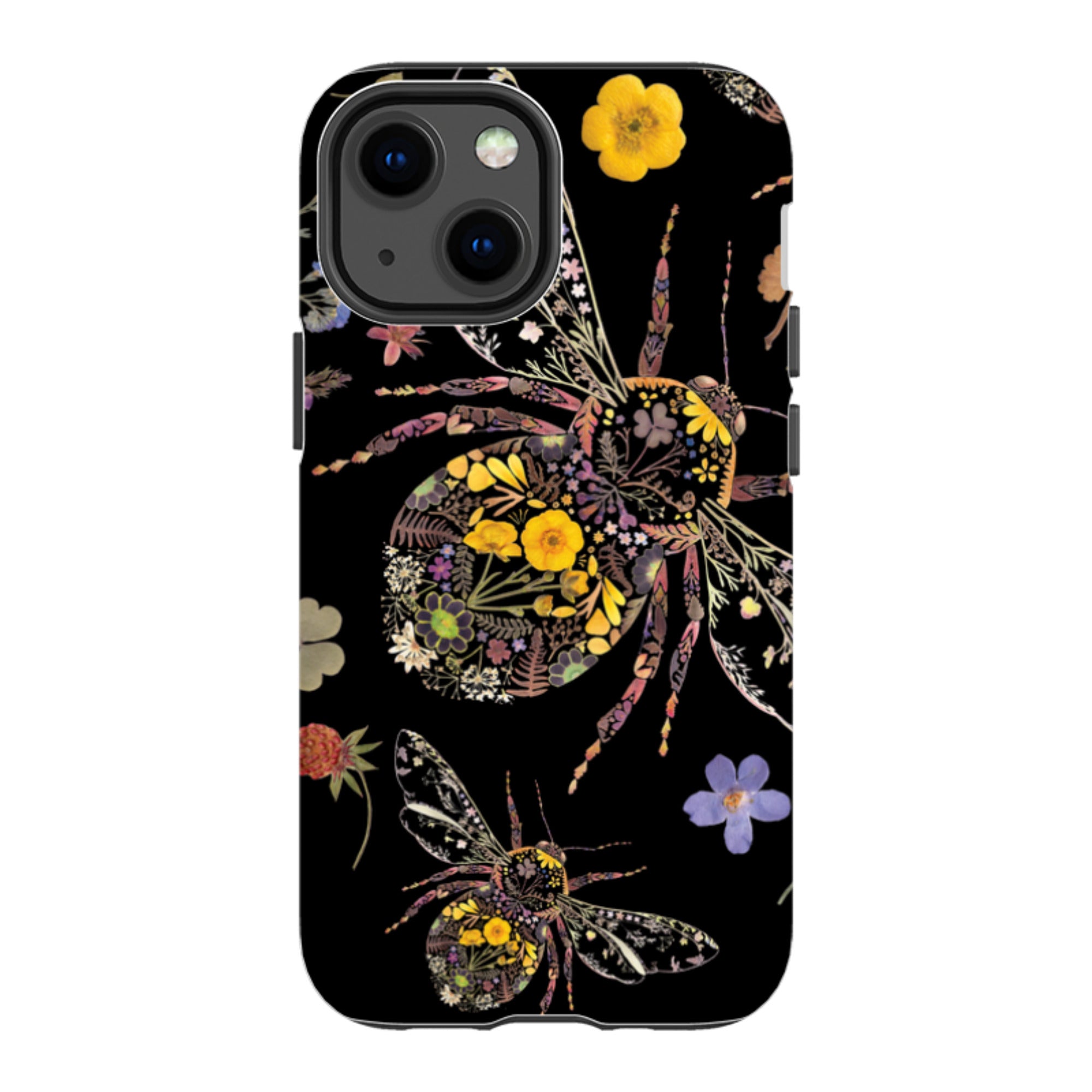 iPhone Tough Case - Floral Bumble Bees By Helen Ahpornsiri