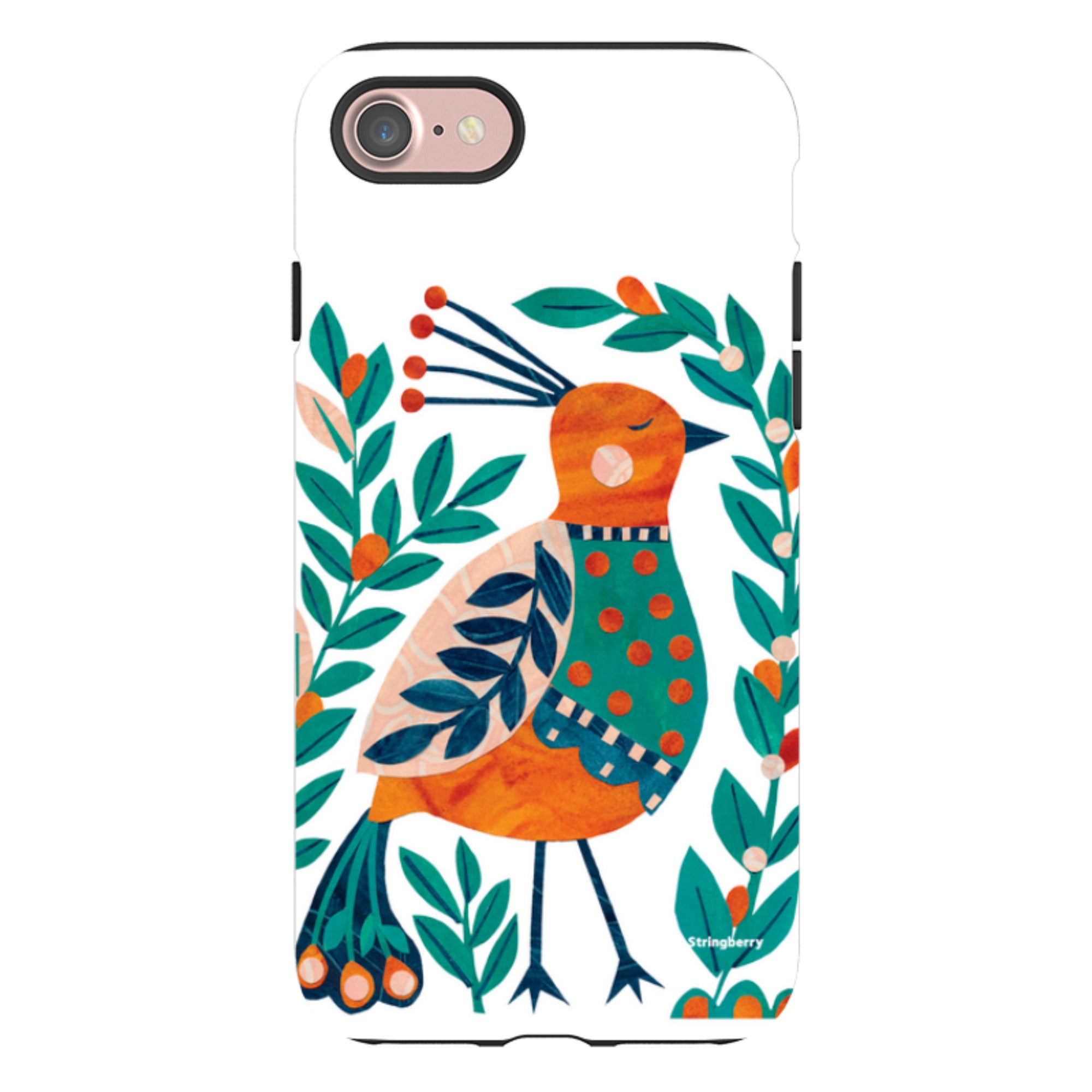iPhone Tough Case - Folk Peacock By Tracey English