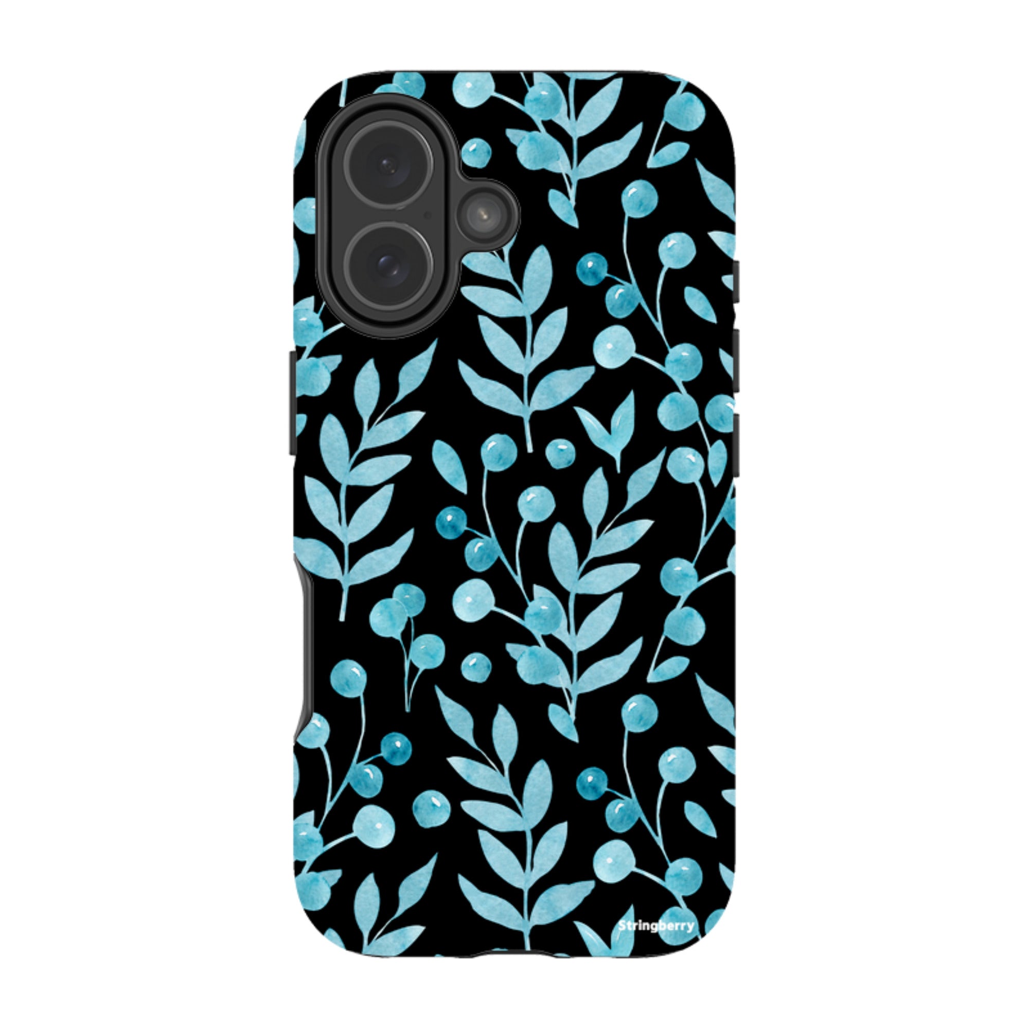 iPhone Tough Case - Blue Xmas Florals