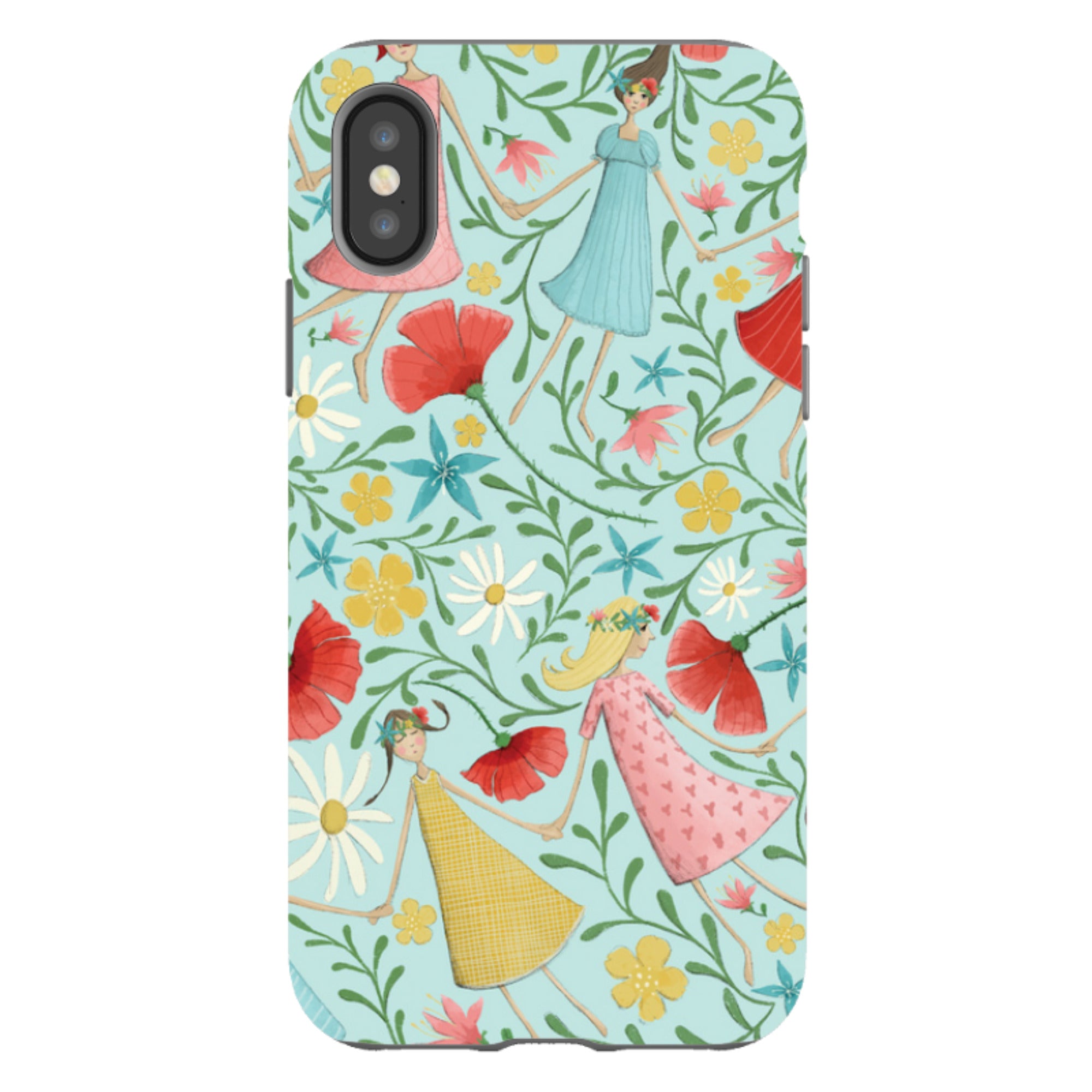 iPhone Tough Case - Midsummer Dance Blue By Maja Lindberg