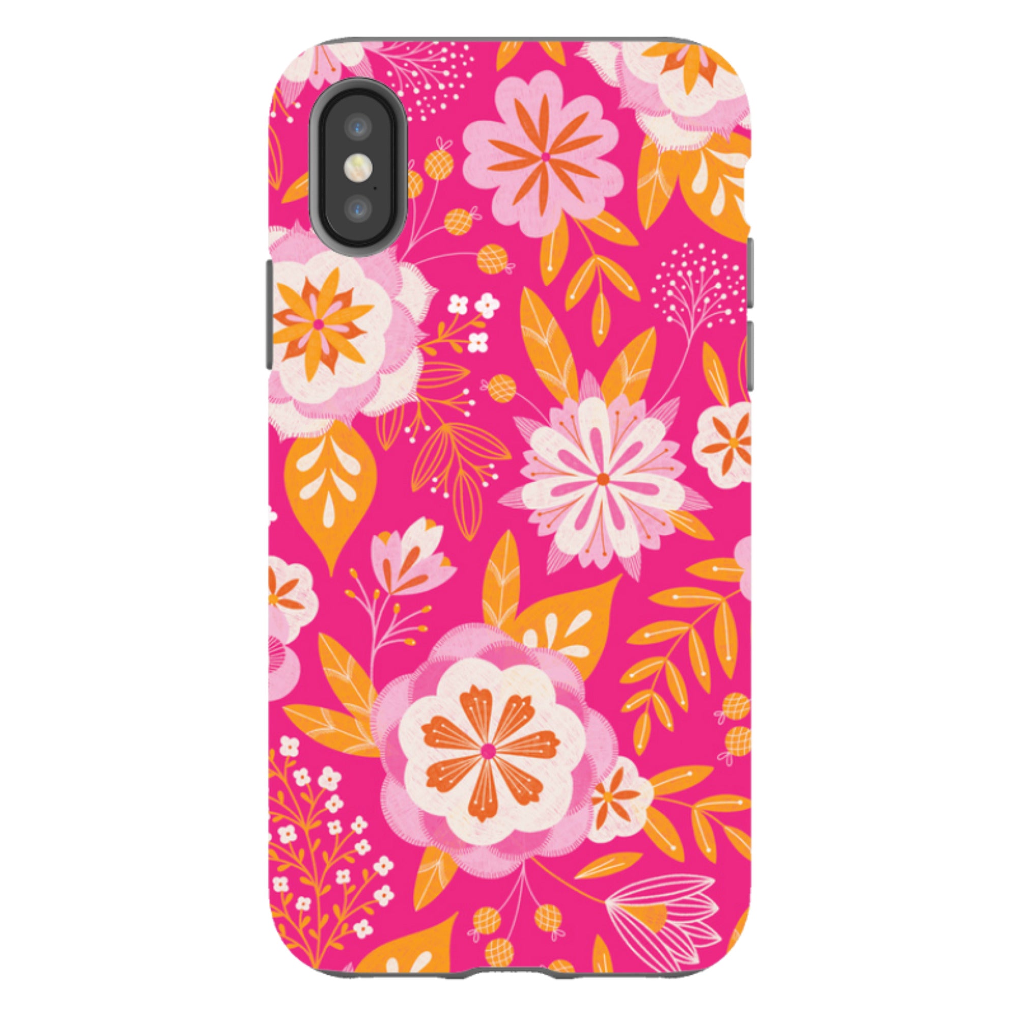 iPhone Tough Case - Big Bold Blooms Pink By Jenny Zemanek