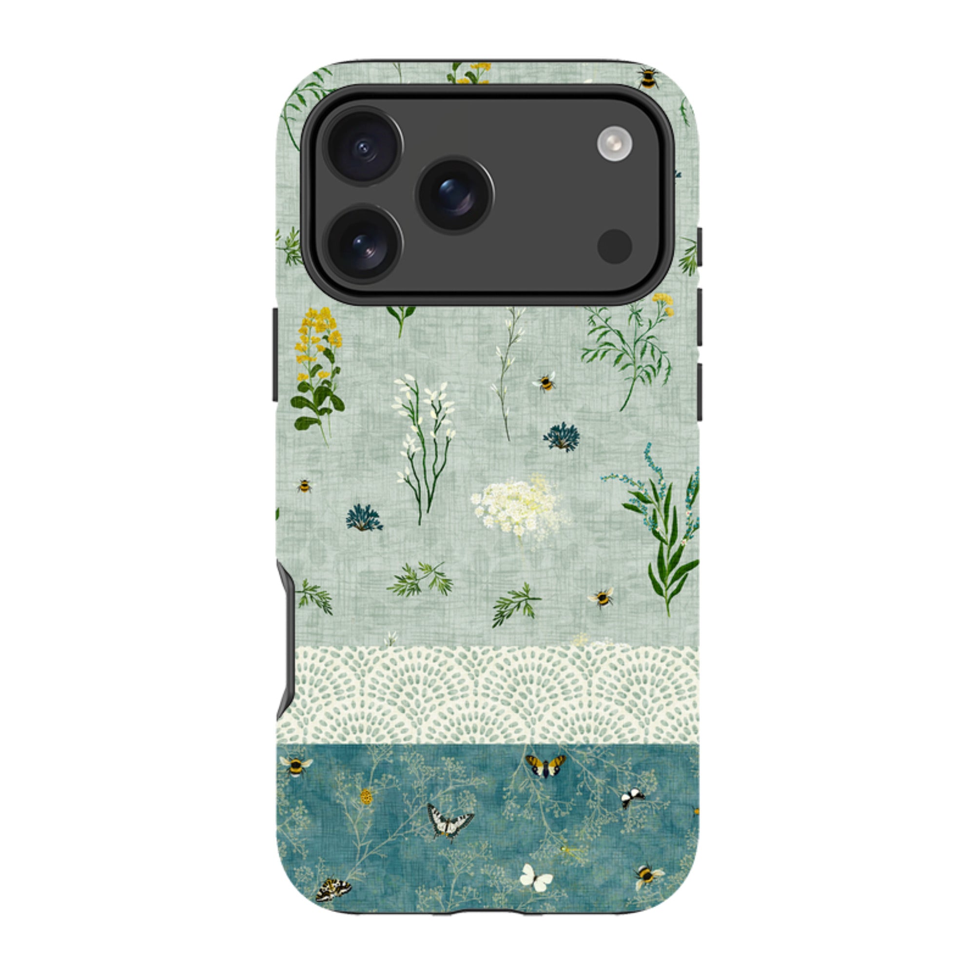 iPhone Tough Case - Song Bird Florals and Bees 2 By Katherine Quinn
