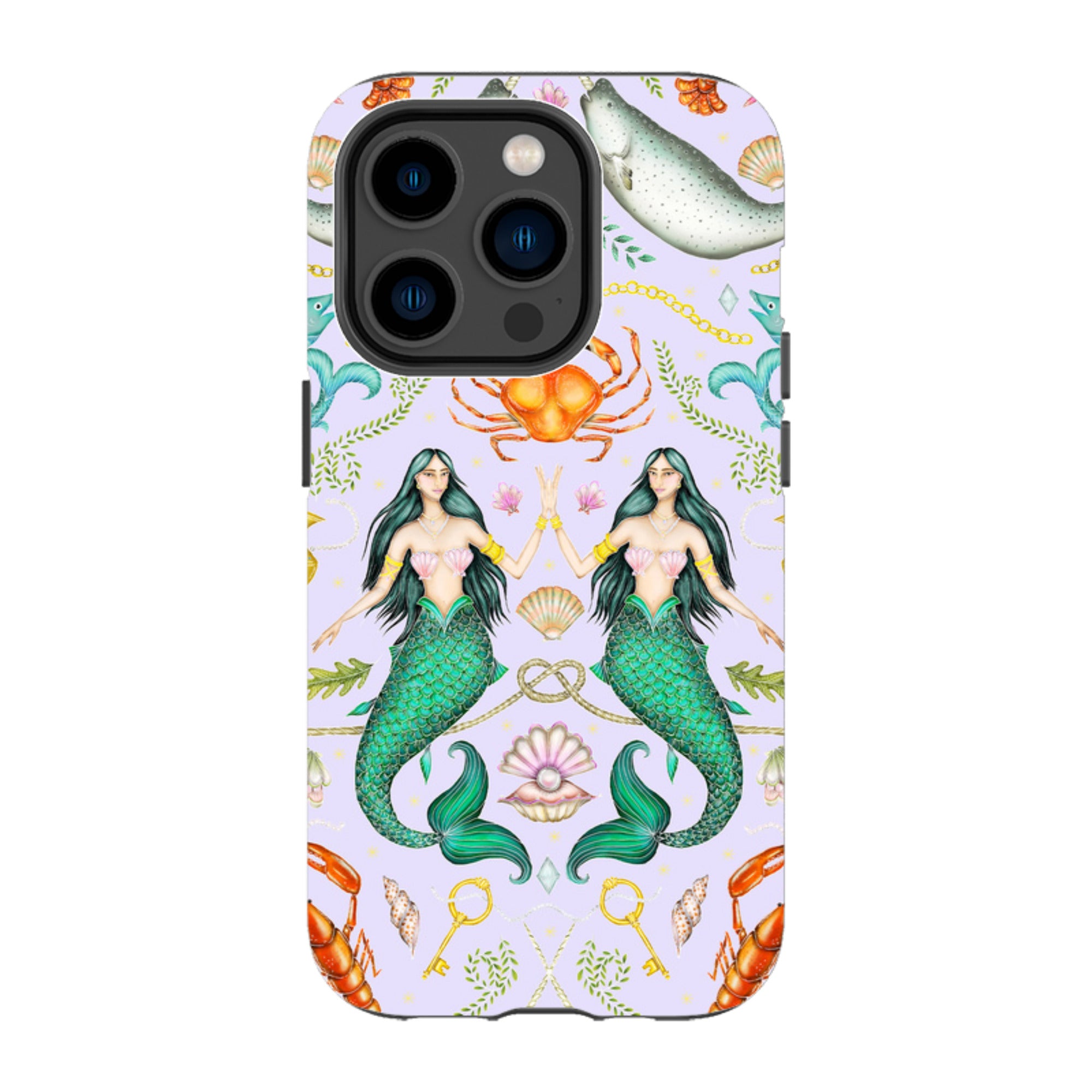 iPhone MagSafe Tough Case - Tritons Treasure Lilac By Catherine Rowe
