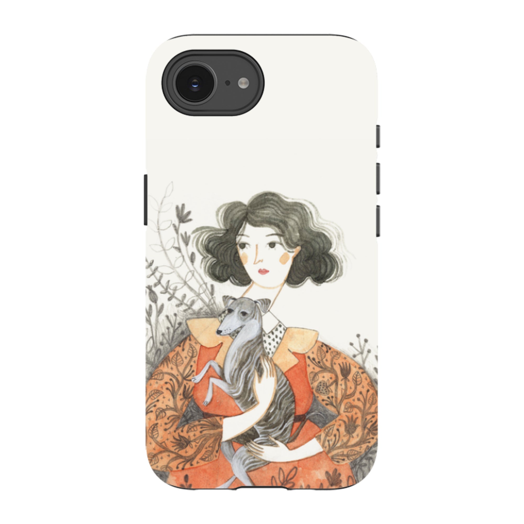 iPhone Tough Case - Lady With Whippet By Meghann Rader