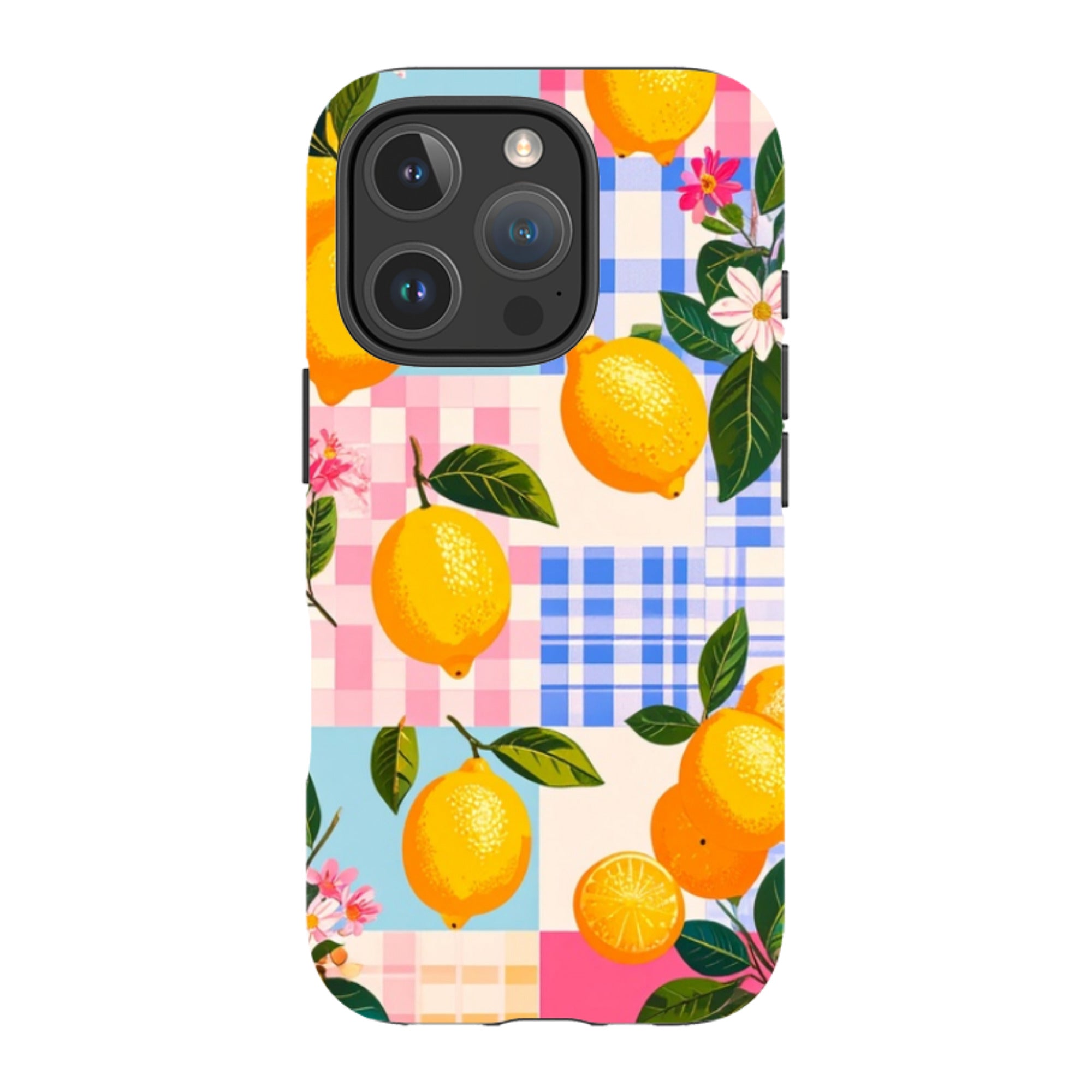 iPhone Tough Case - Lemons and Checks