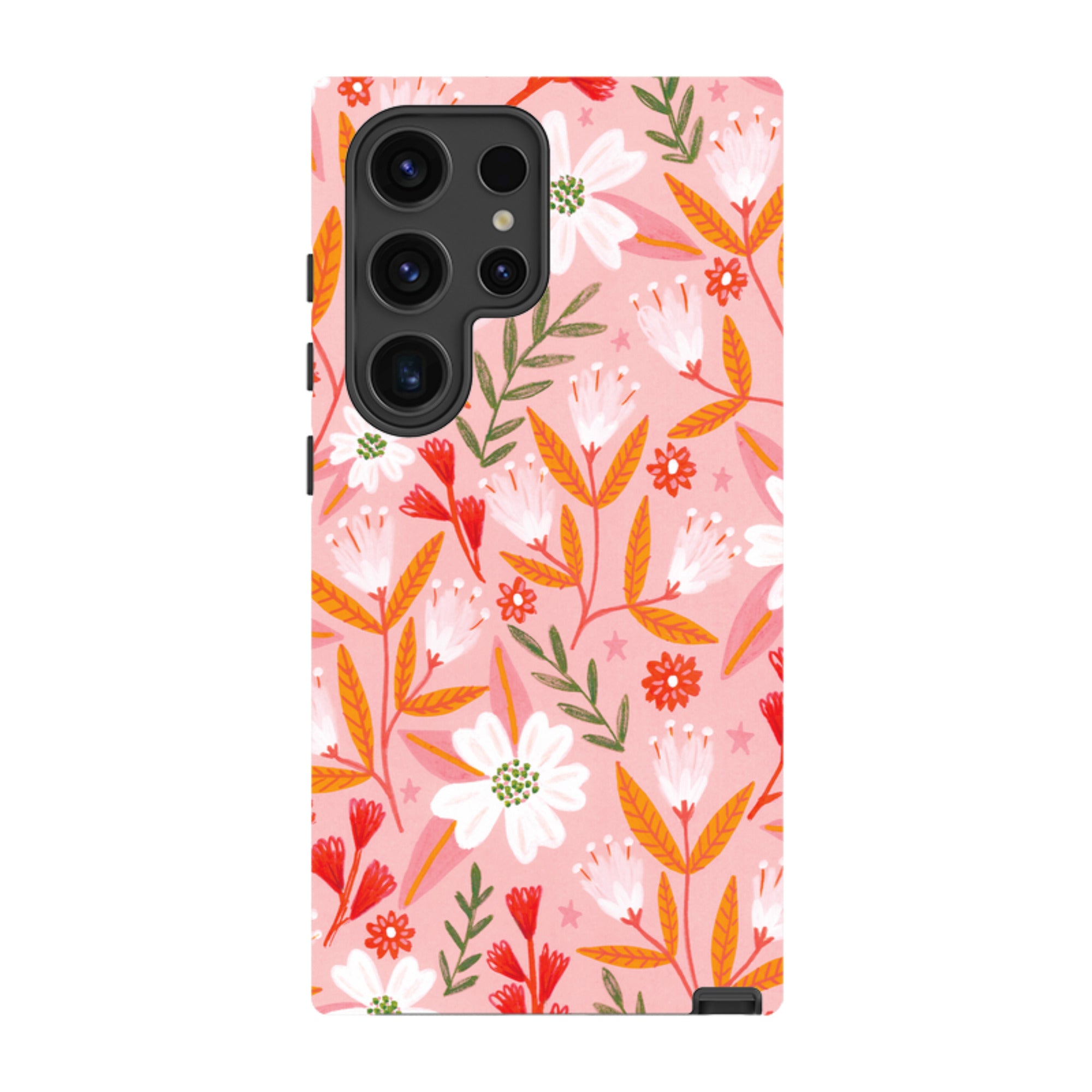 Samsung Tough Case - Pink And Orange Florals By Lee Foster Wilson