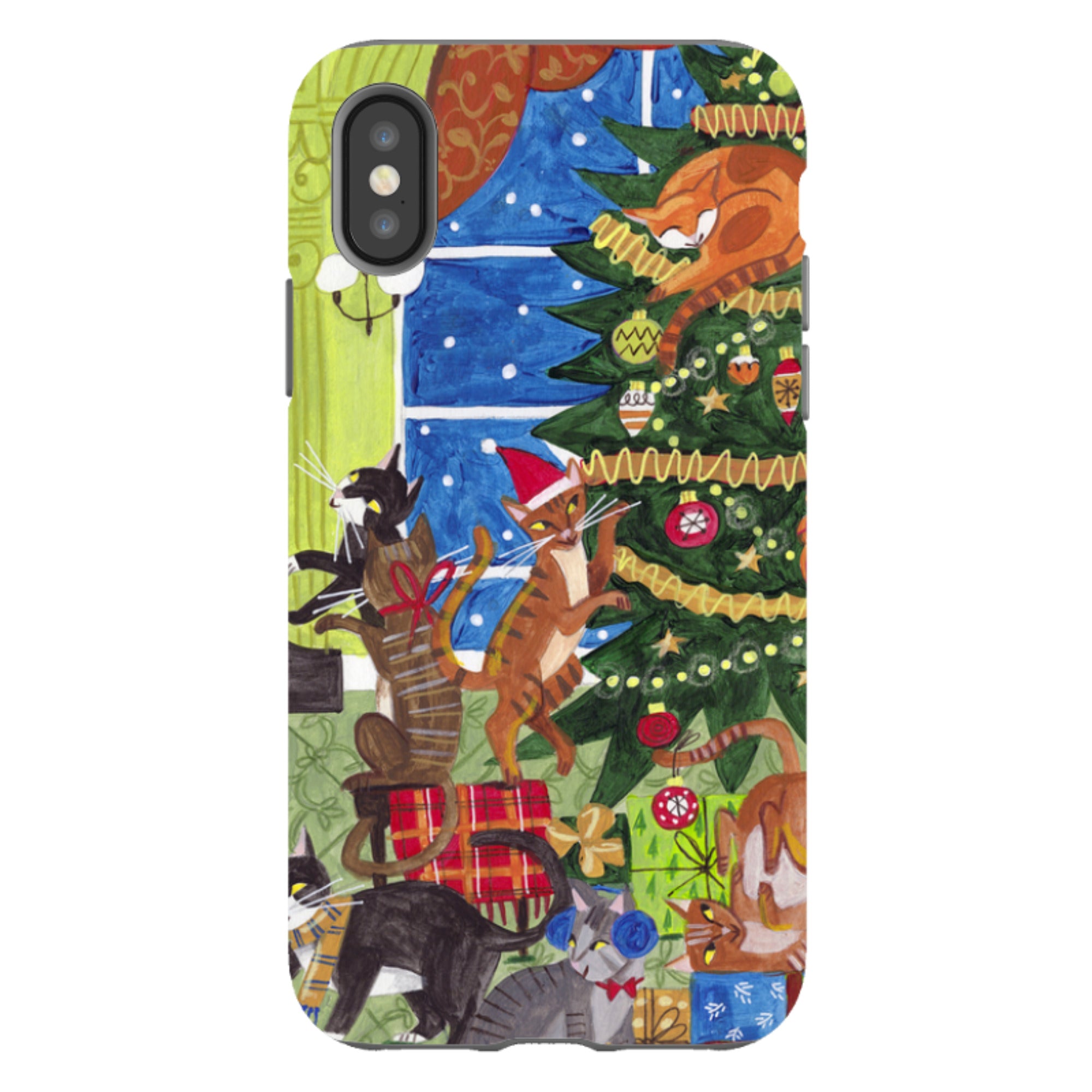 iPhone Tough Case - Christmas Cats By Caroline Bonne Muller