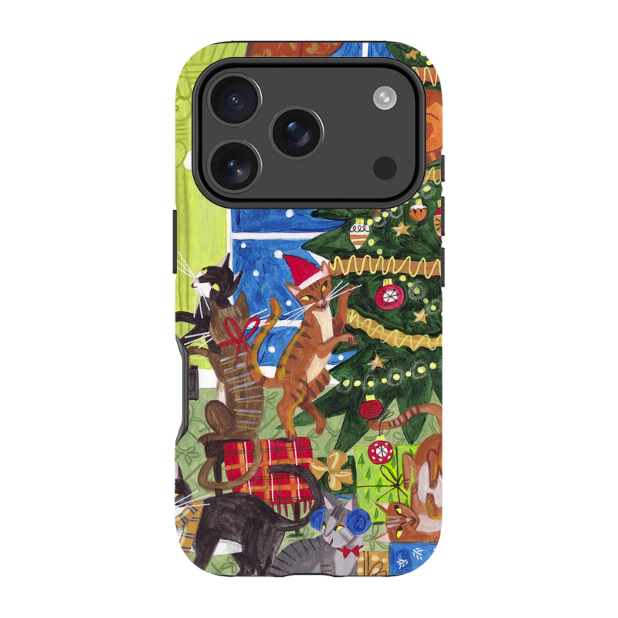iPhone MagSafe Tough Case - Christmas Cats By Caroline Bonne Muller