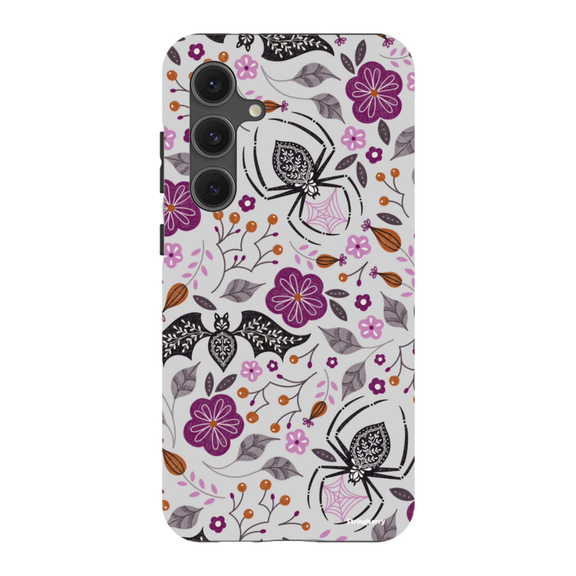 Samsung Tough Case - SpiderBat Pattern Grey By Jenny Zemanek