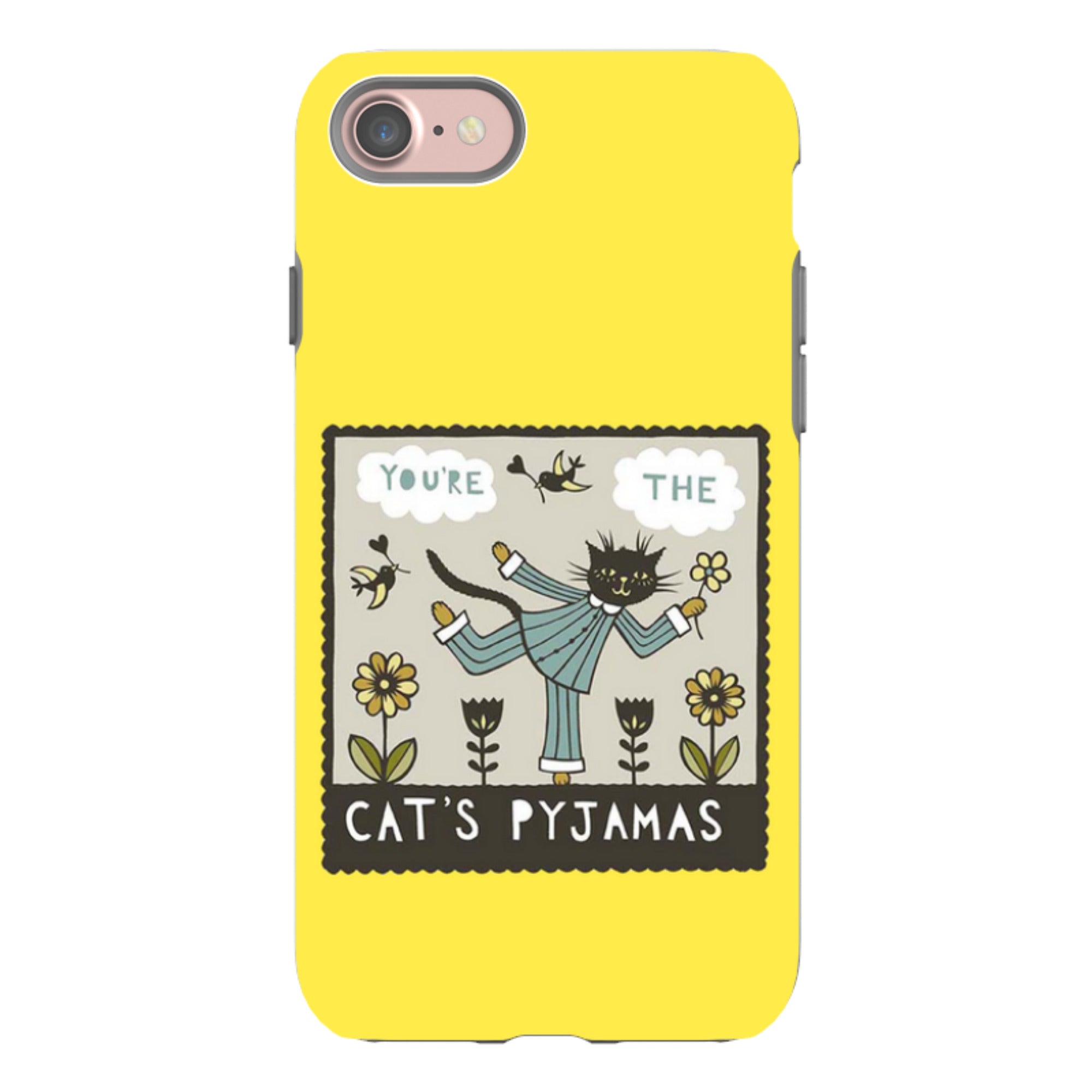 iPhone Tough Case - Cats Pyjamas Yellow By Suzy Taylor