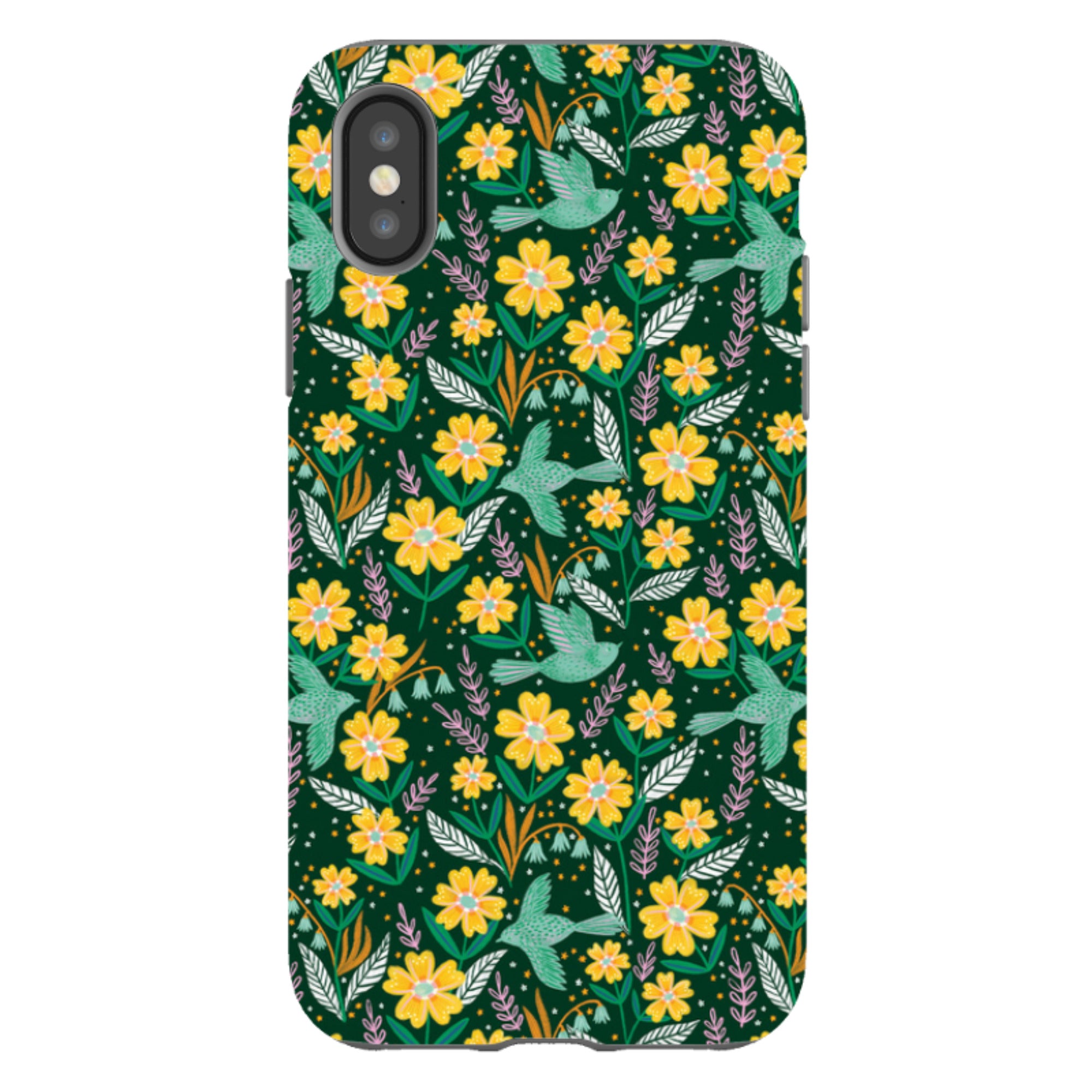 iPhone Tough Case - Sweet Birds Green By Lee Foster Wilson