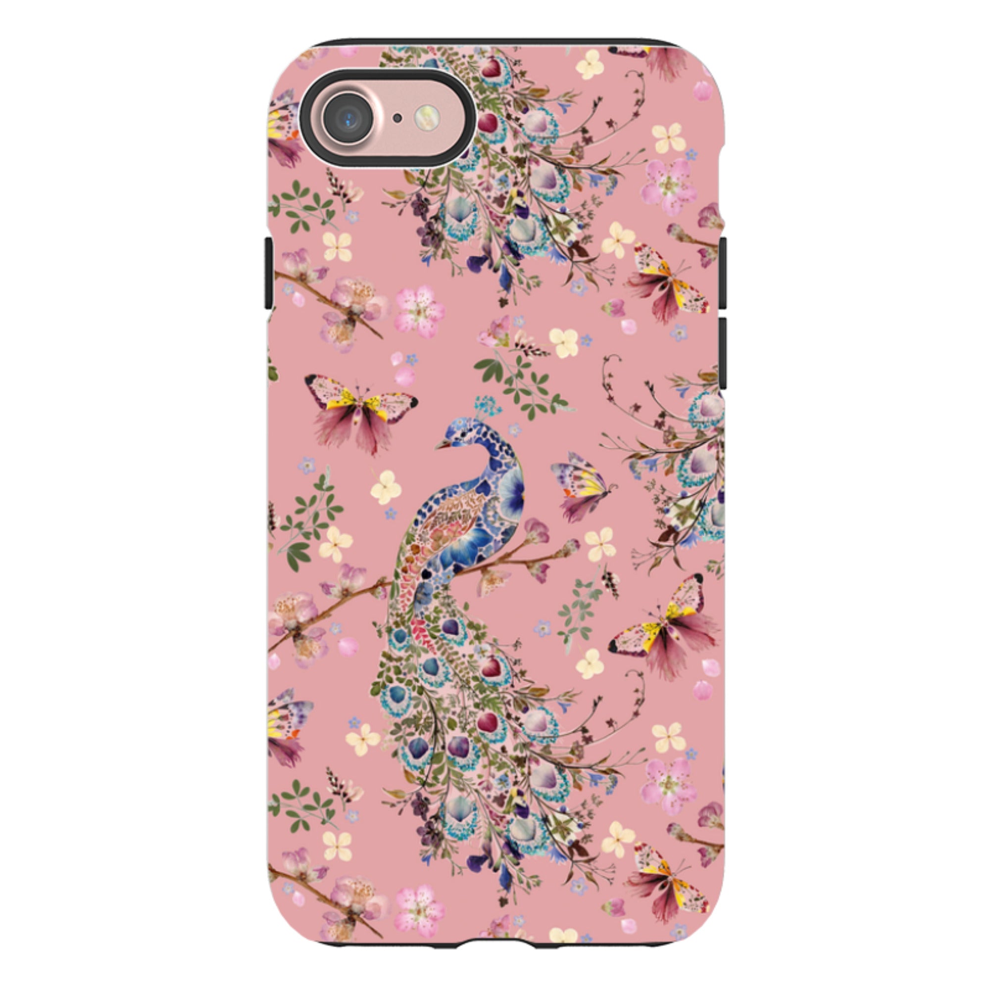 iPhone Tough Case - Peacock and Cherry Blossoms Lupine By Helen Ahpornsiri