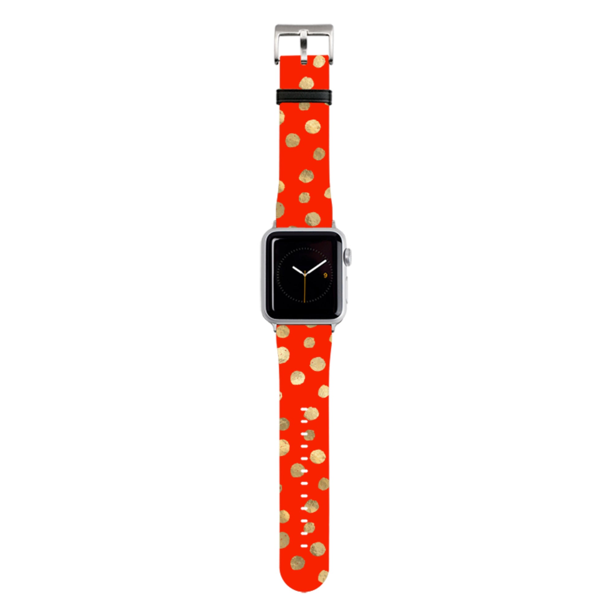 Red and Golden Dots Apple Watch Strap