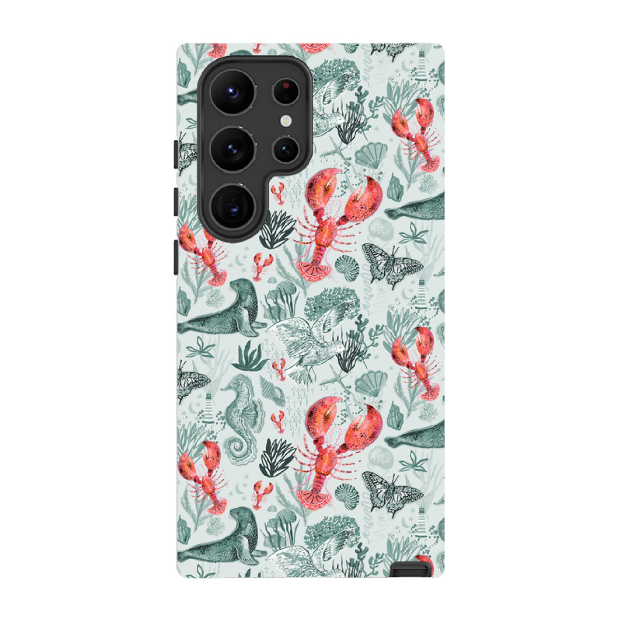 Samsung Tough  Case - Teal Seals and Lovely Lobsters By Emma Frances Grant