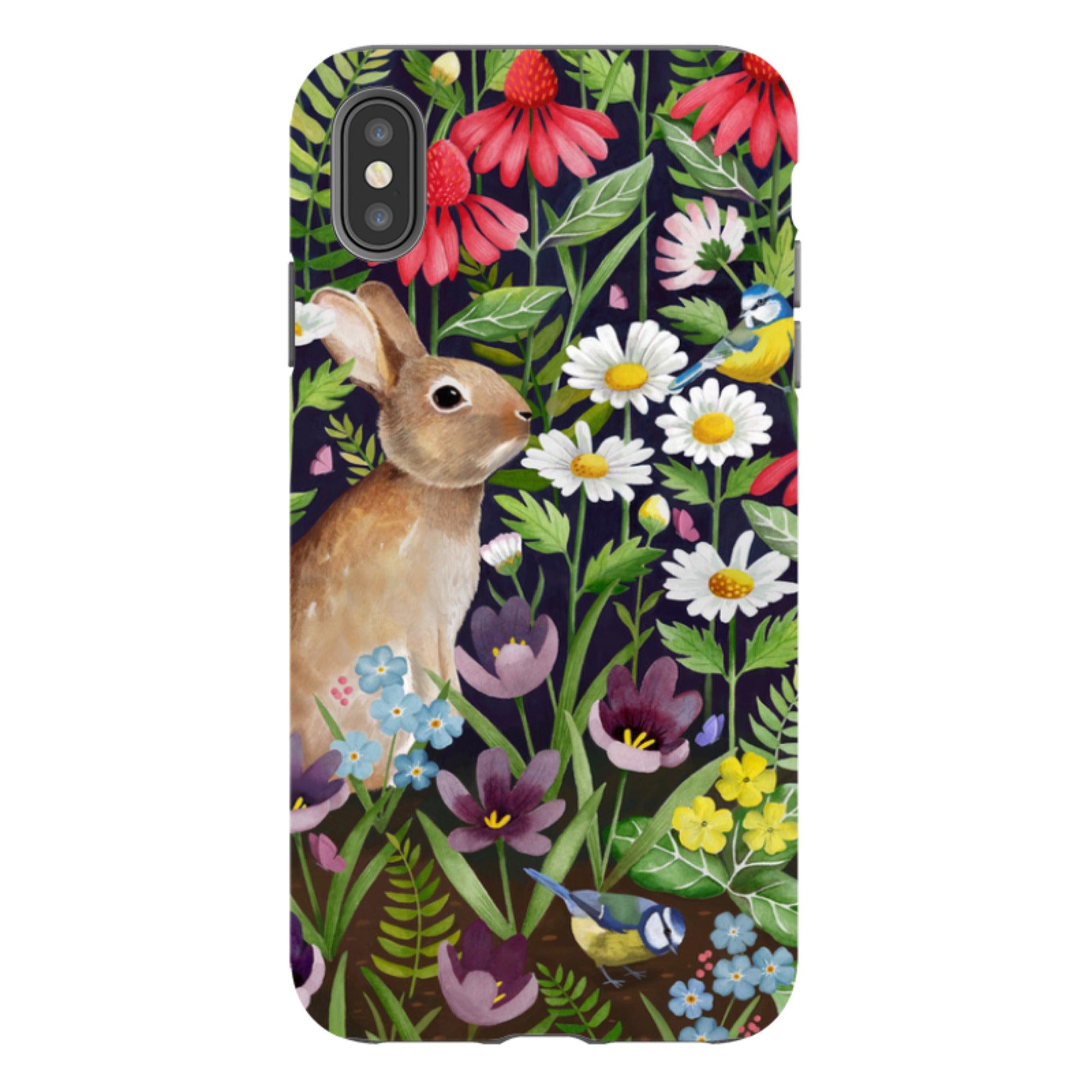 iPhone Tough Case - Rabbit And Wildflowers By Bex Parkin