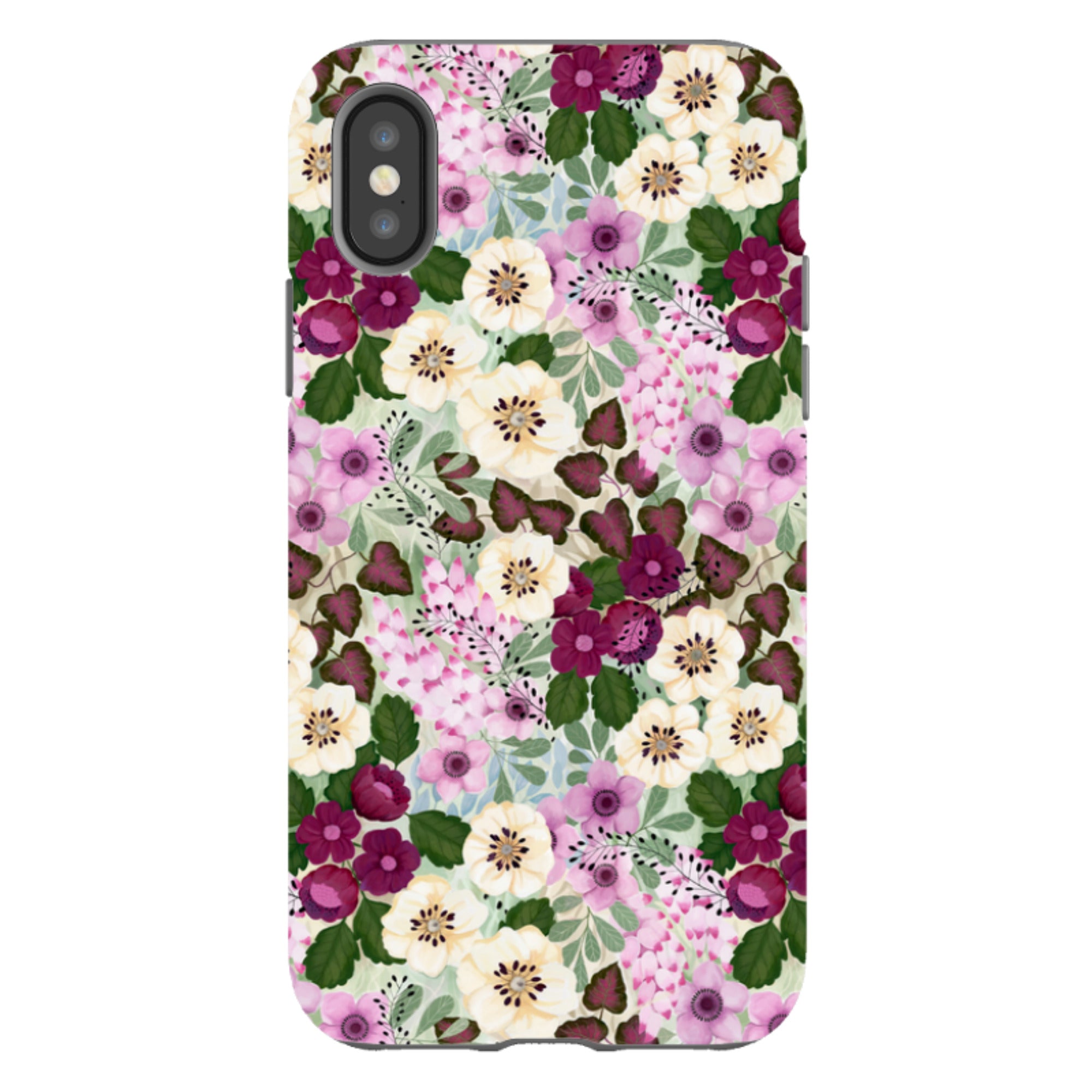 iPhone Tough Case - Purple Flowers By Bex Parkin