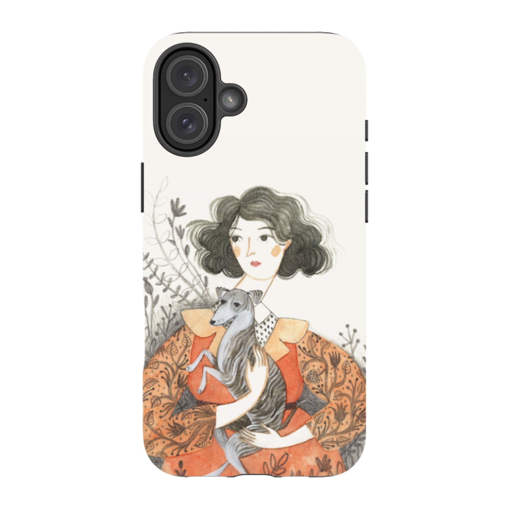 iPhone Tough Case - Lady With Whippet By Meghann Rader