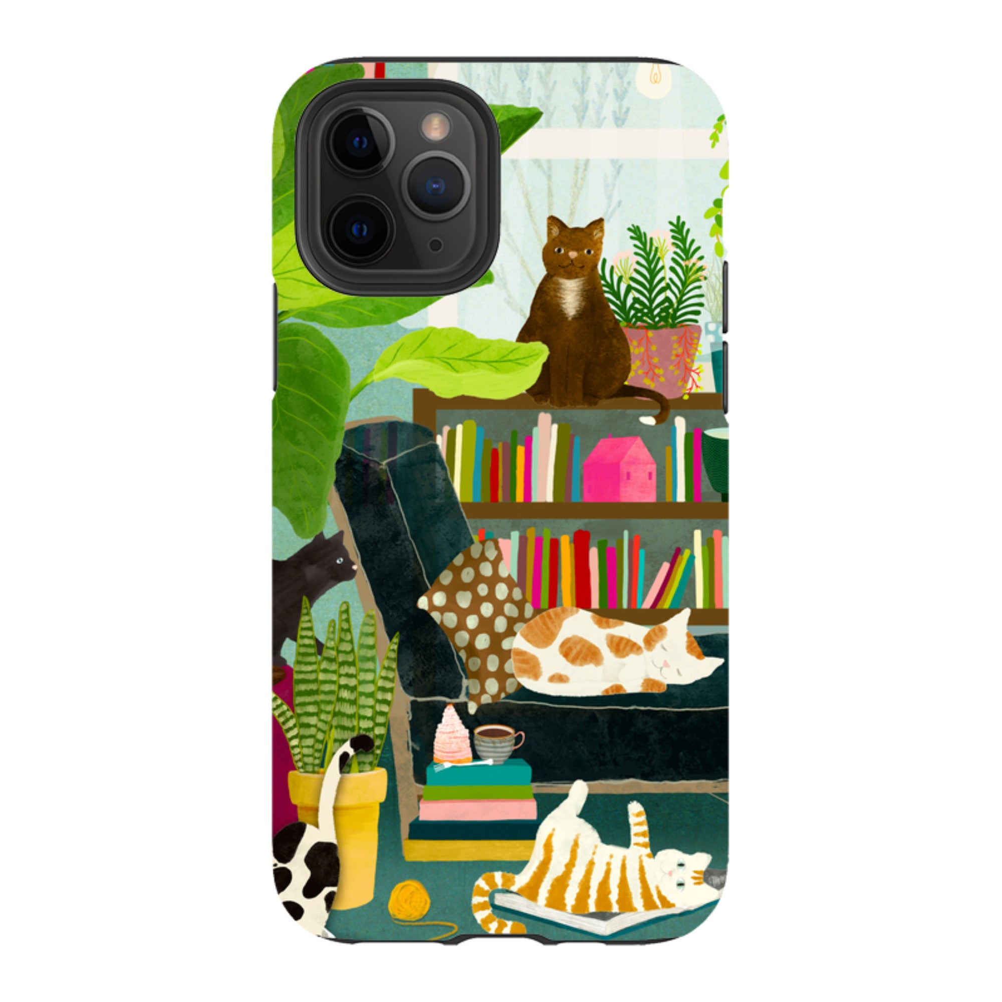 iPhone Tough Case - Cat Library By Katherine Quinn