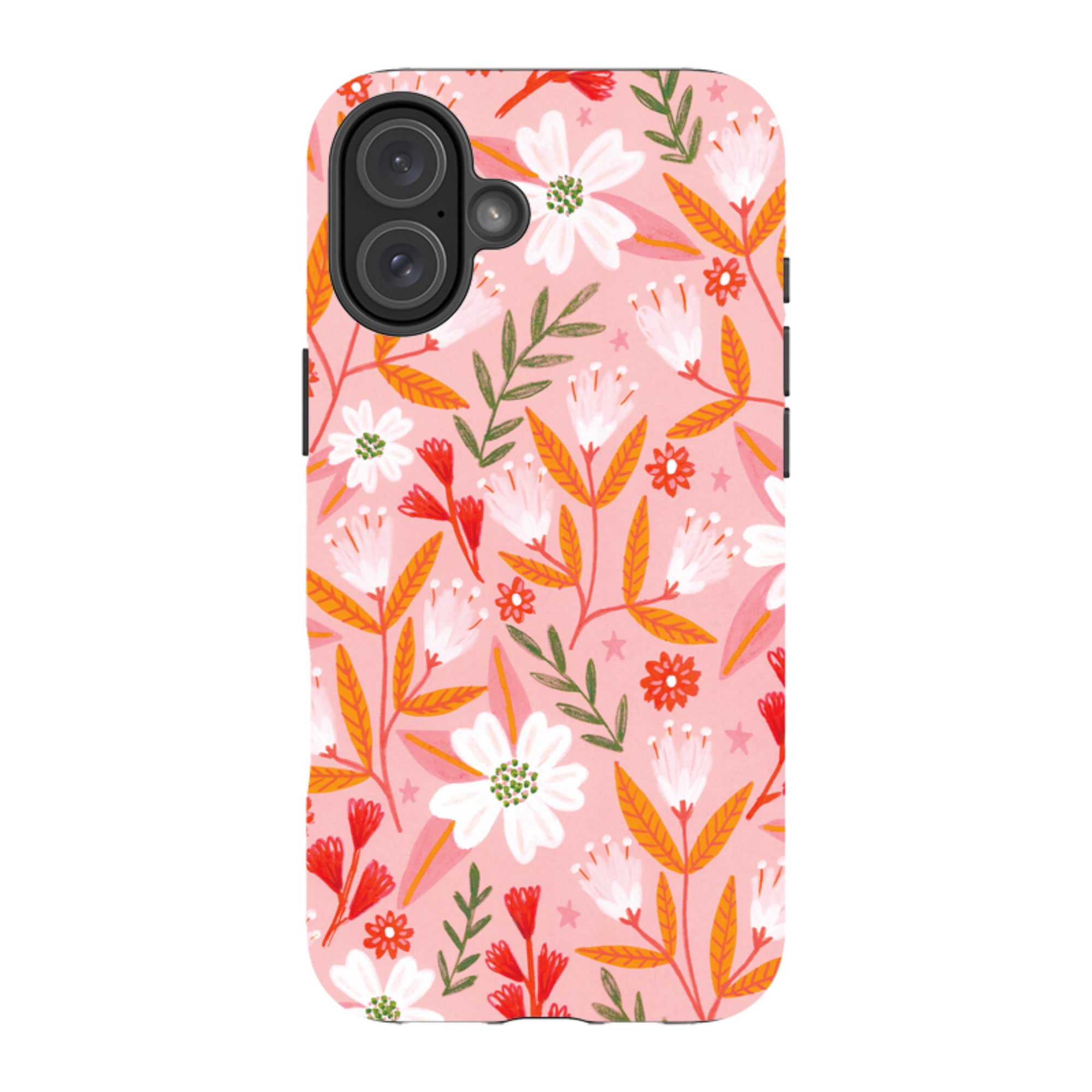 iPhone Tough Case - Pink And Orange Florals By Lee Foster Wilson