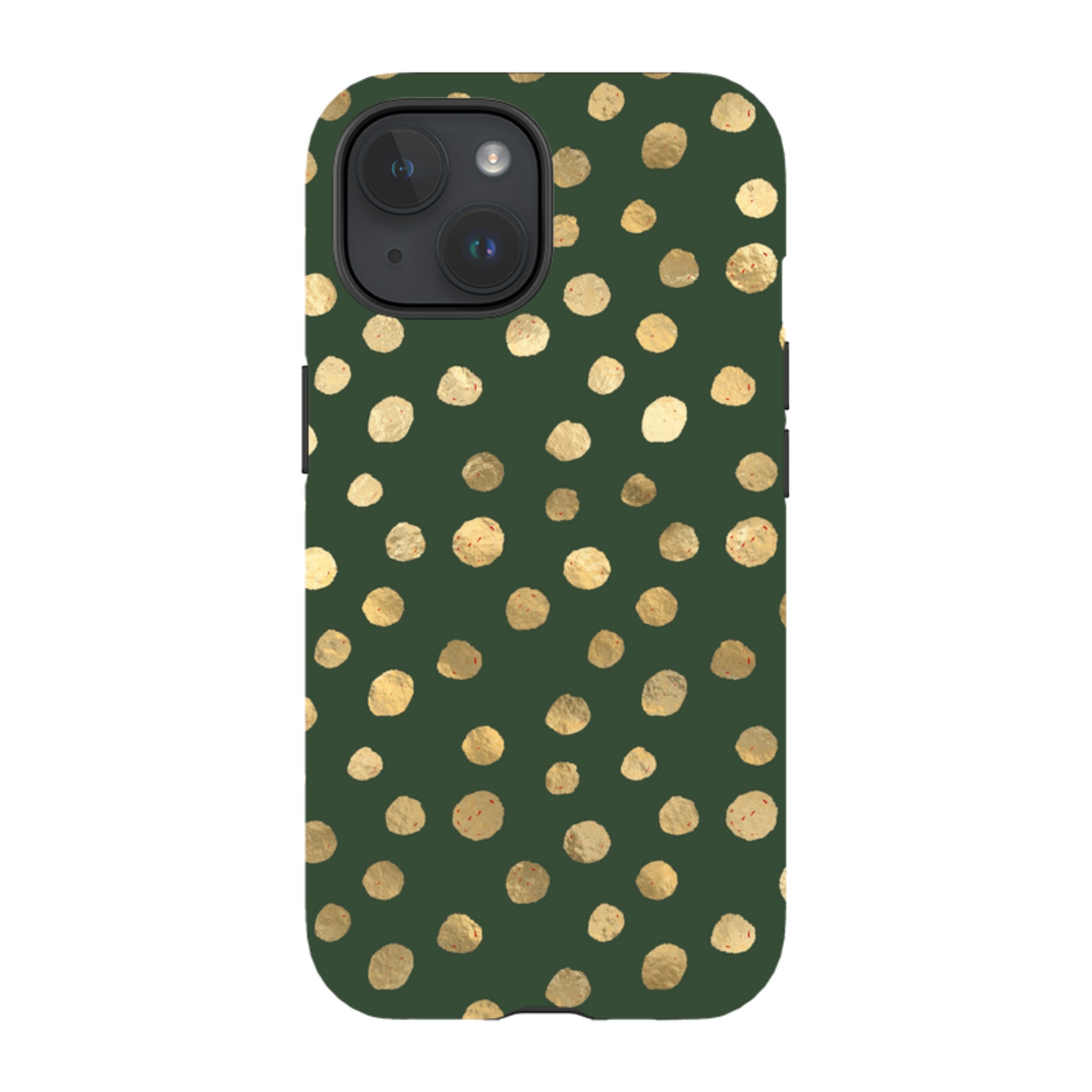 iPhone MagSafe Tough Case -  Green and Gold Dots