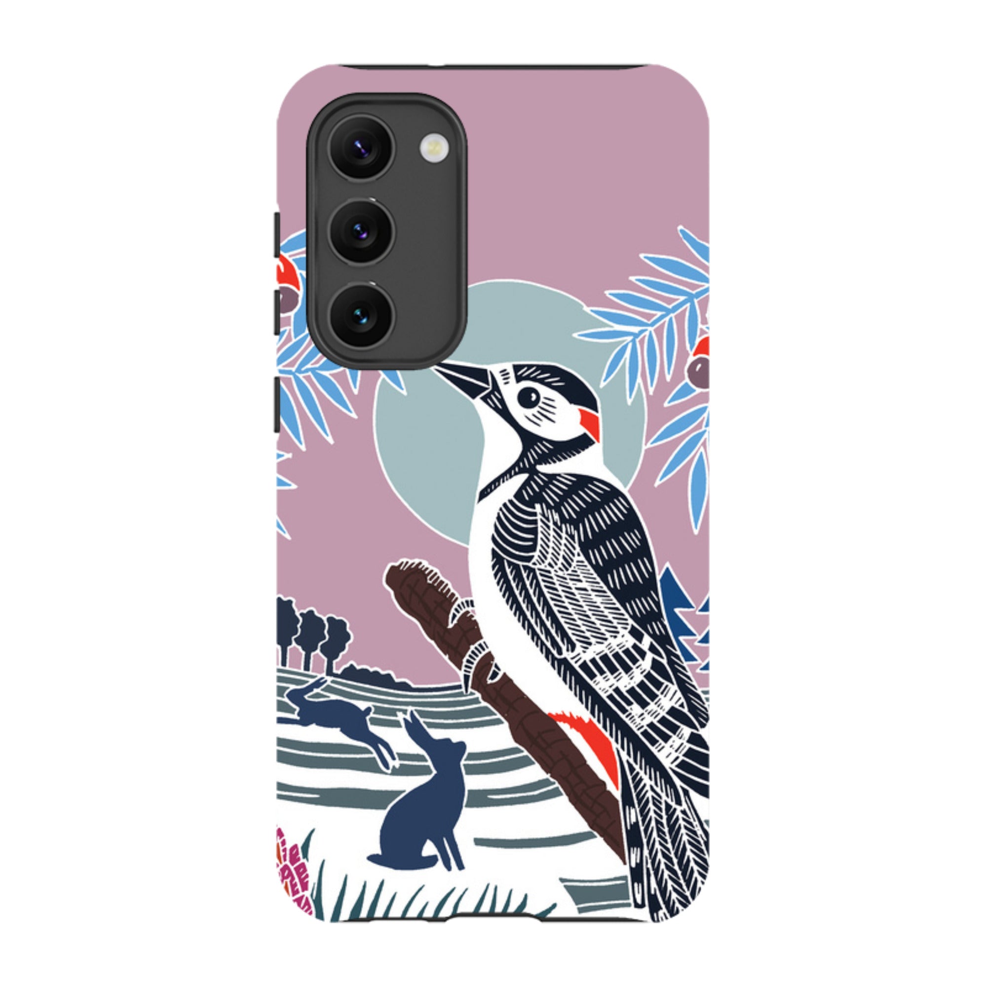 Samsung Tough Case - Woodpecker Pale By Kate Heiss