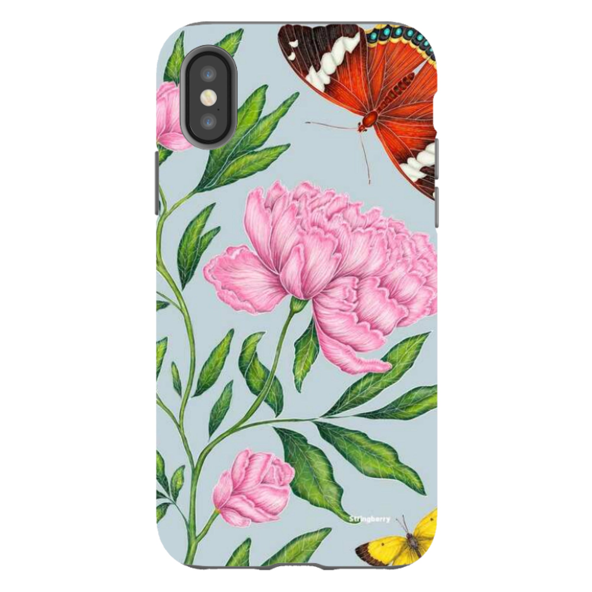 iPhone Tough Case - Butterflies And Peonies By Catherine Rowe