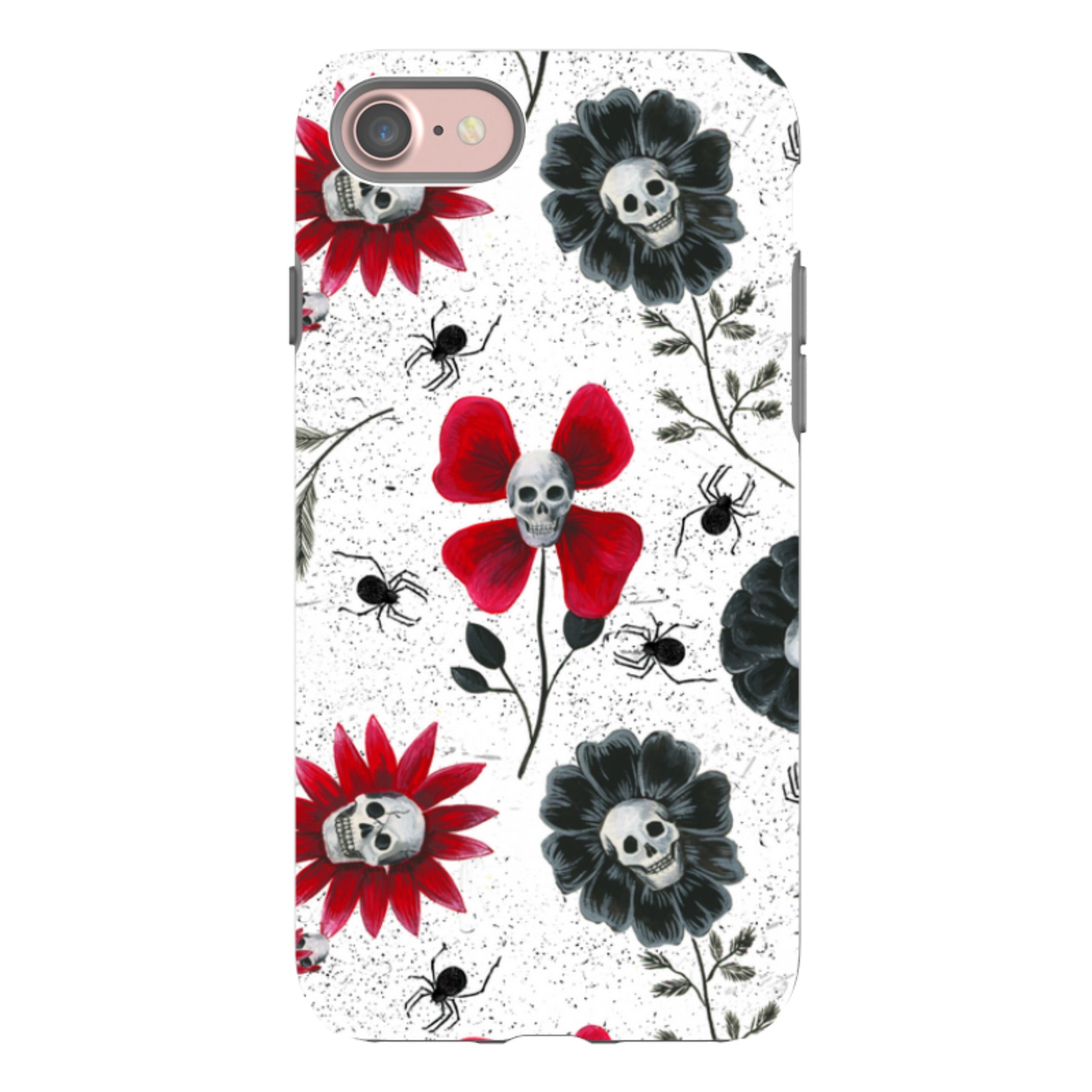 iPhone Tough Case - Skull Flowers By Abby Jacobs