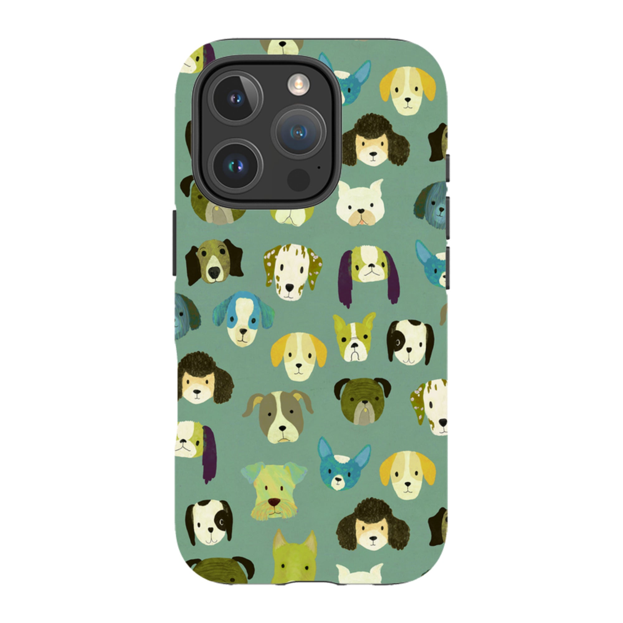 iPhone MagSafe Tough Case -  Dog Heads Green By Katherine Quinn