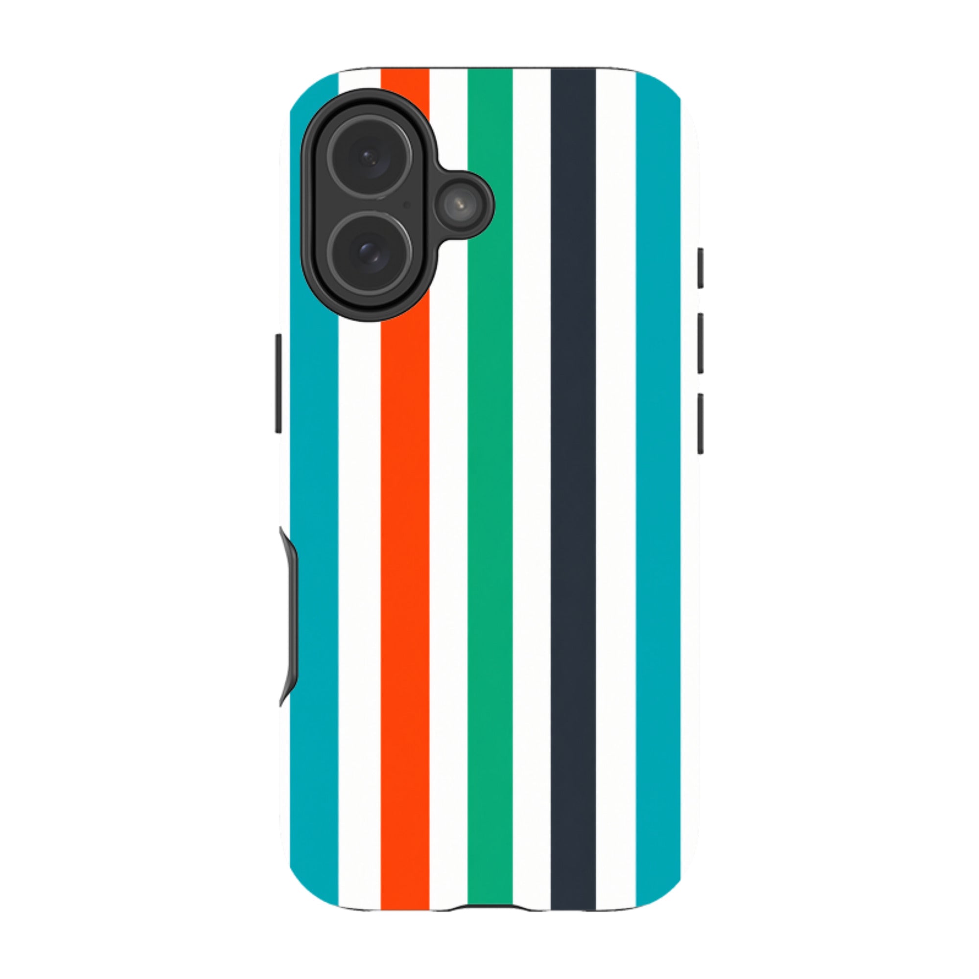 iPhone Tough Case - Orange & Teal Stripe