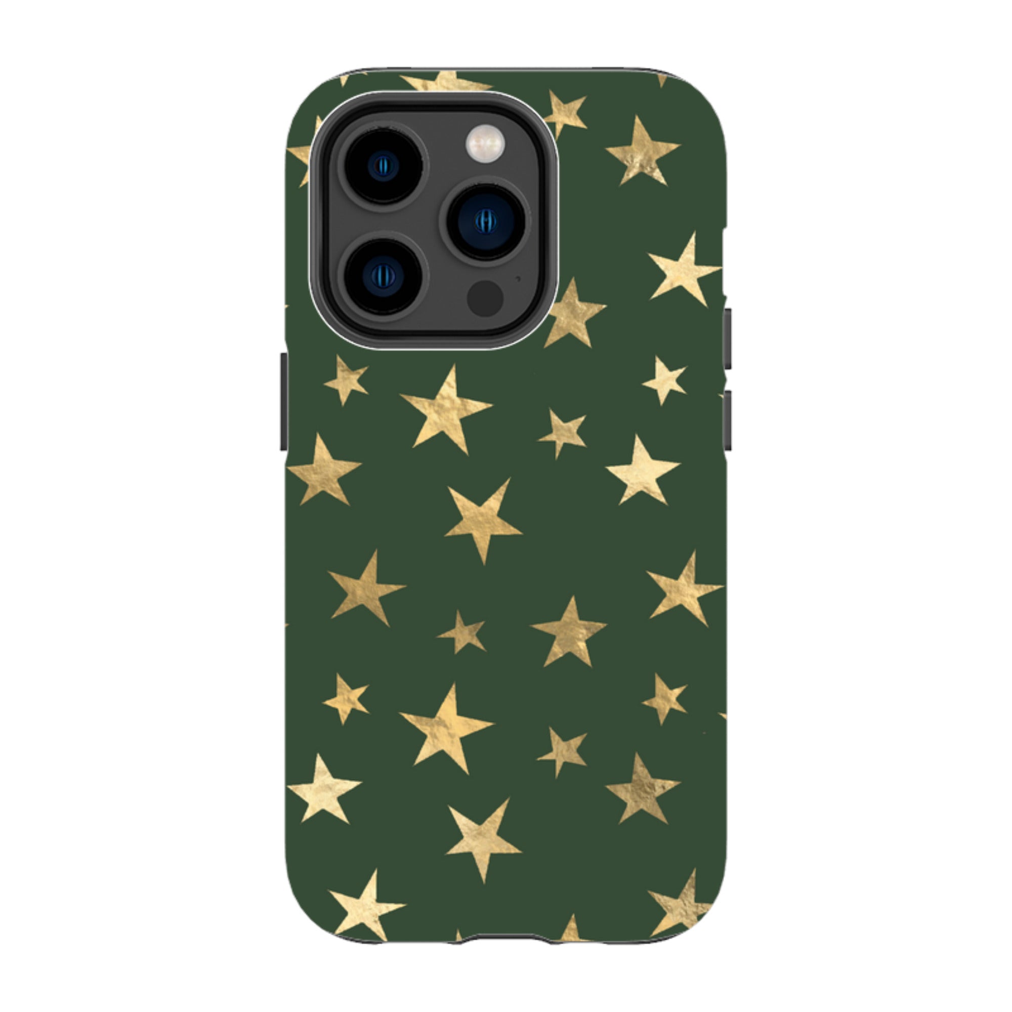 iPhone Tough Case - Green and Gold Stars