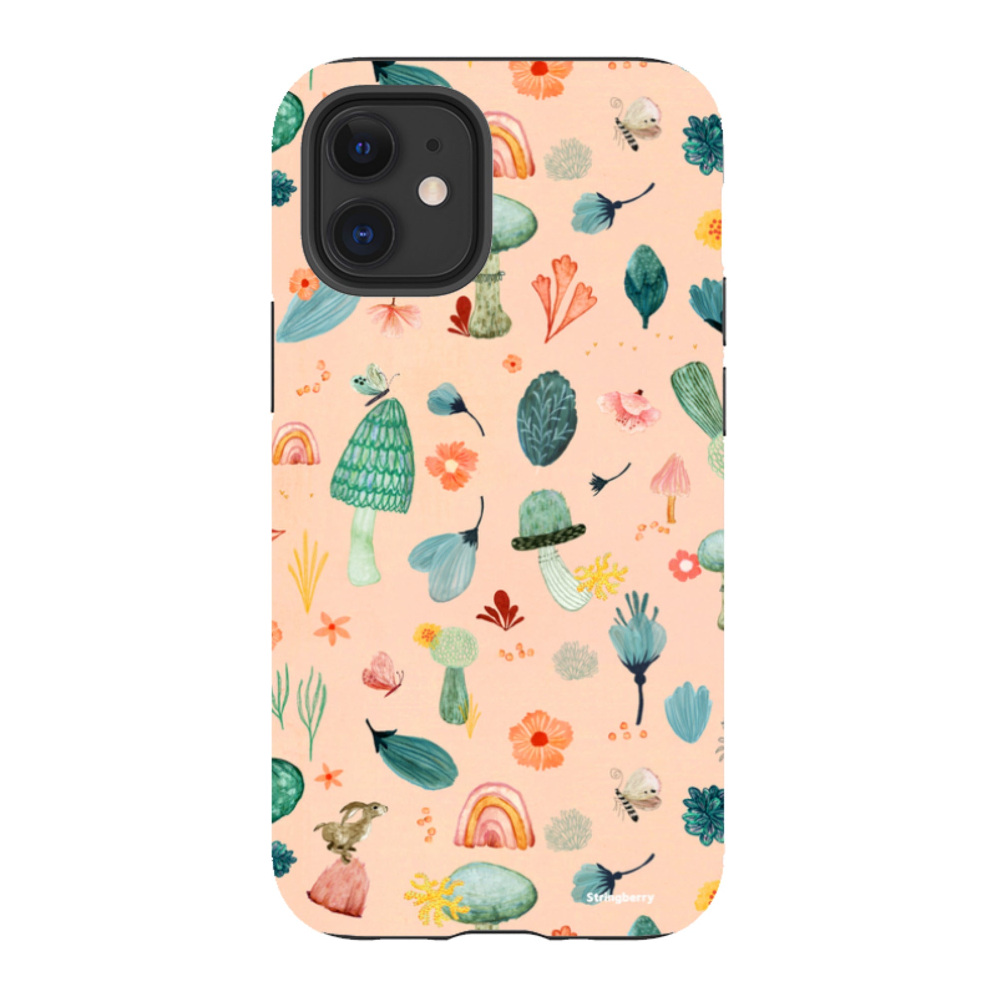 iPhone Tough Case - Mushroom World Pink By Katherine Quinn