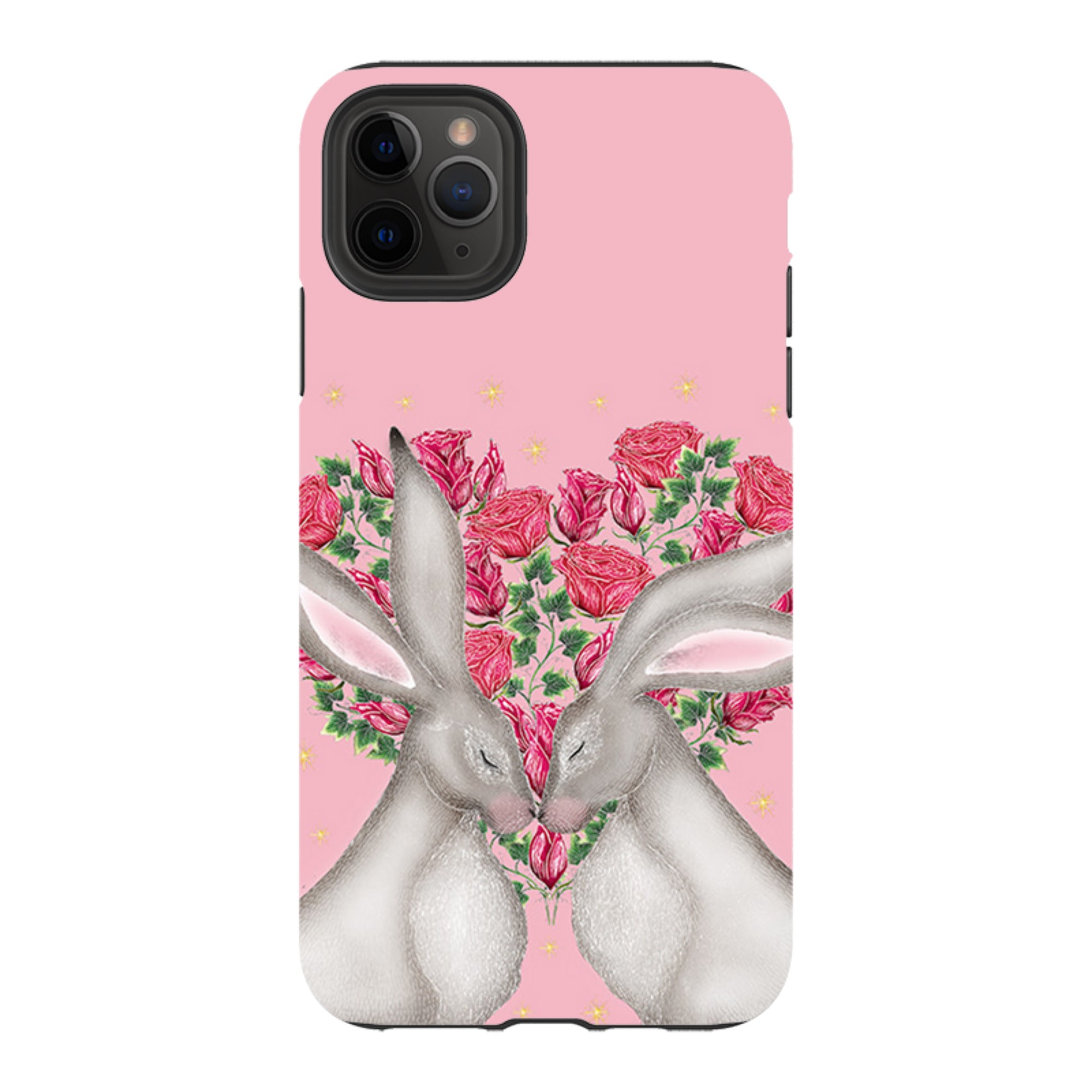 iPhone Tough Case - White Hares Rose Heart By Catherine Rowe