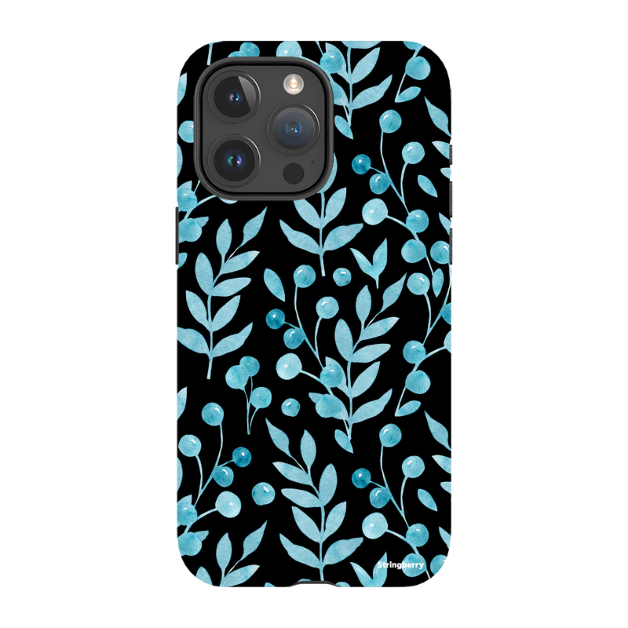 iPhone Tough Case - Blue Xmas Florals