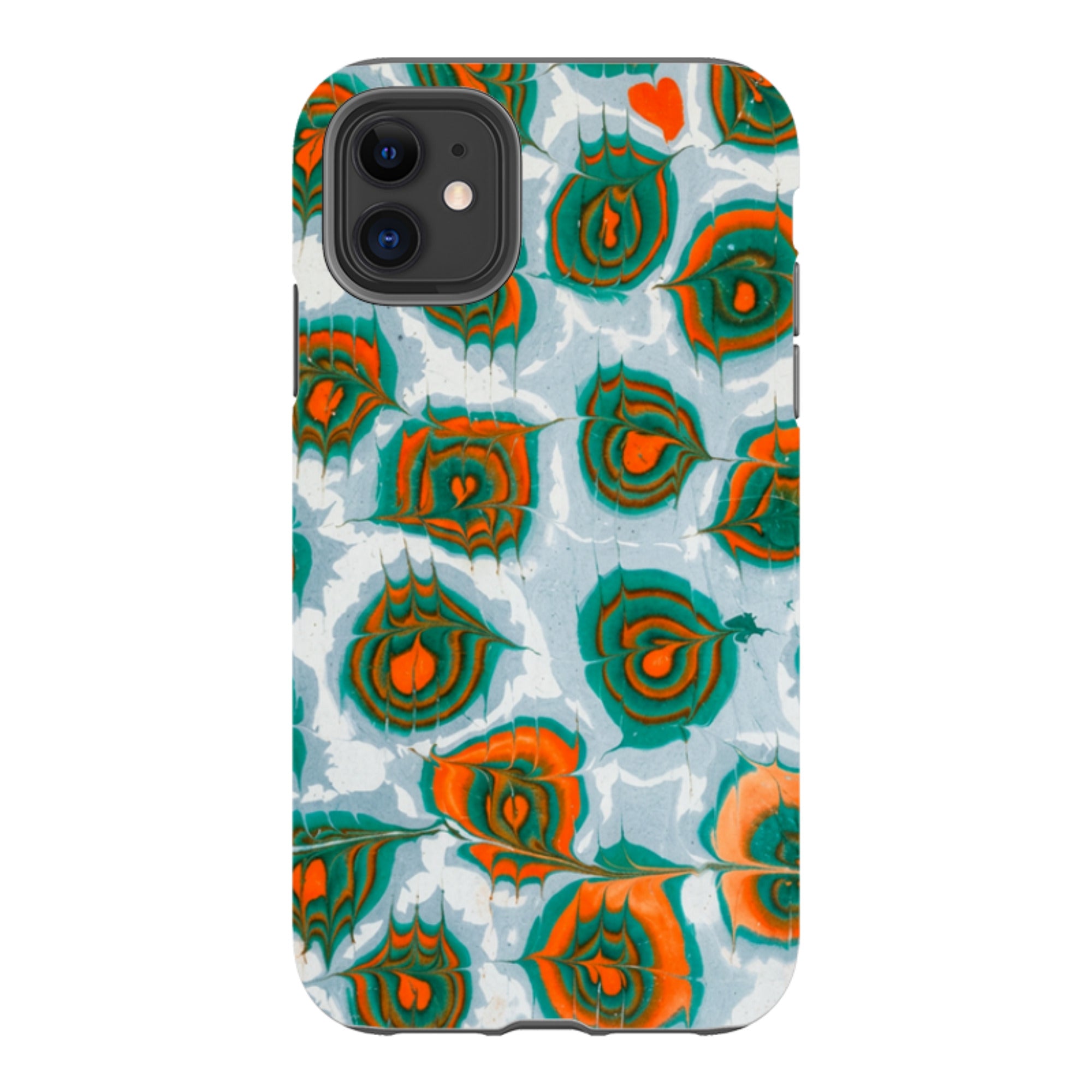 iPhone Tough Case - Teal & Orange Marble