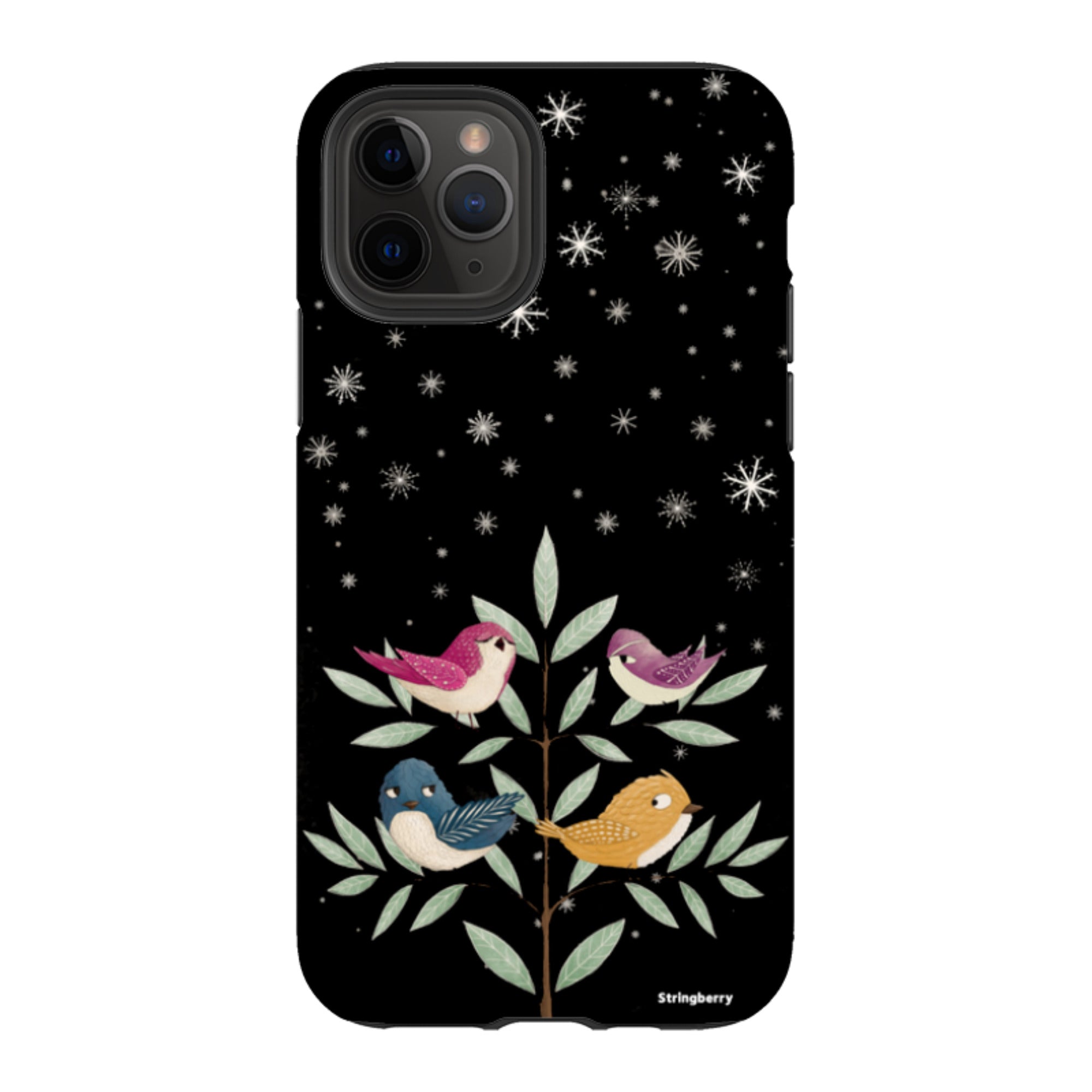 iPhone Tough Case - Garden Birds Black By Maja Lindberg