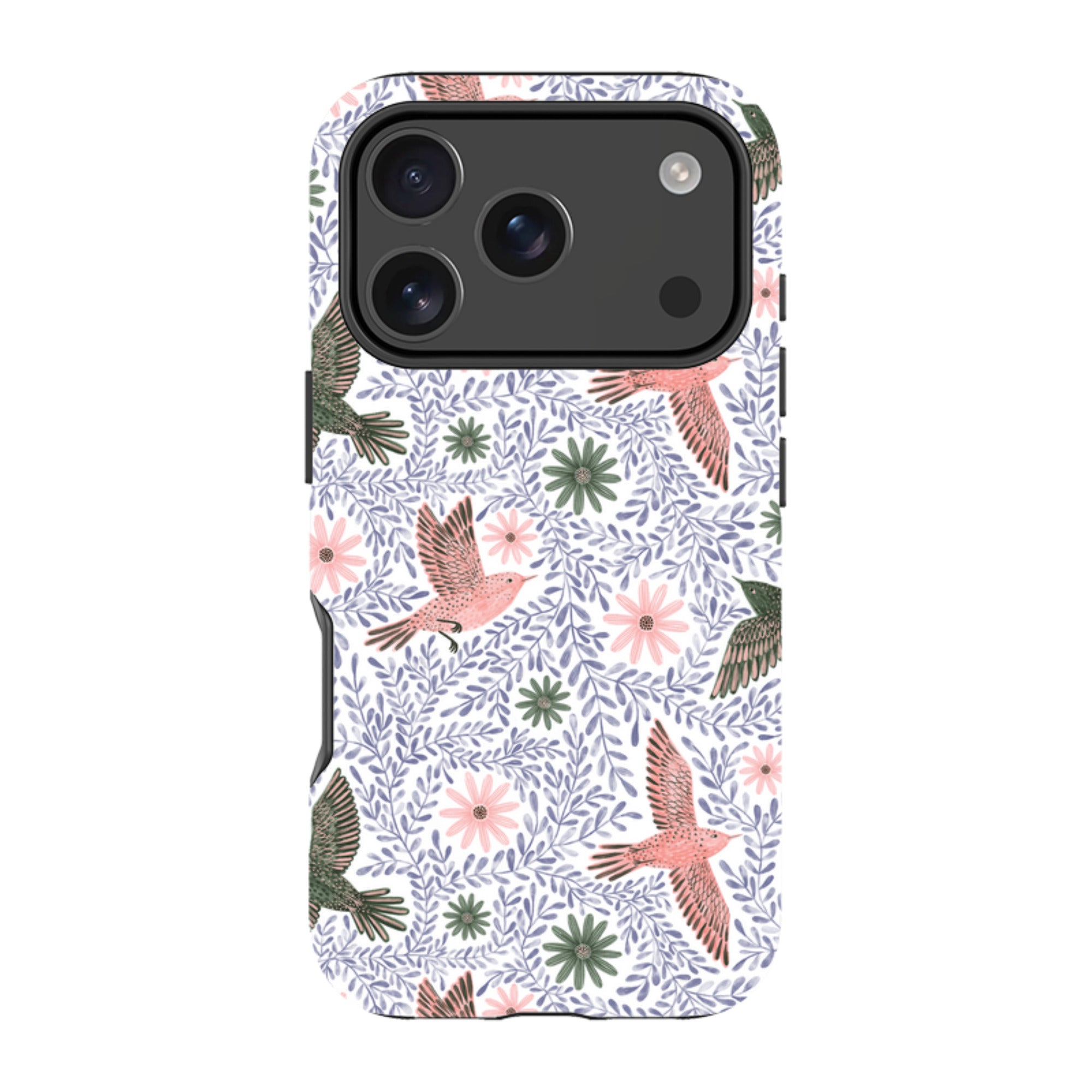 iPhone Tough Case - Bird Pattern Blue By Lee Foster Wilson