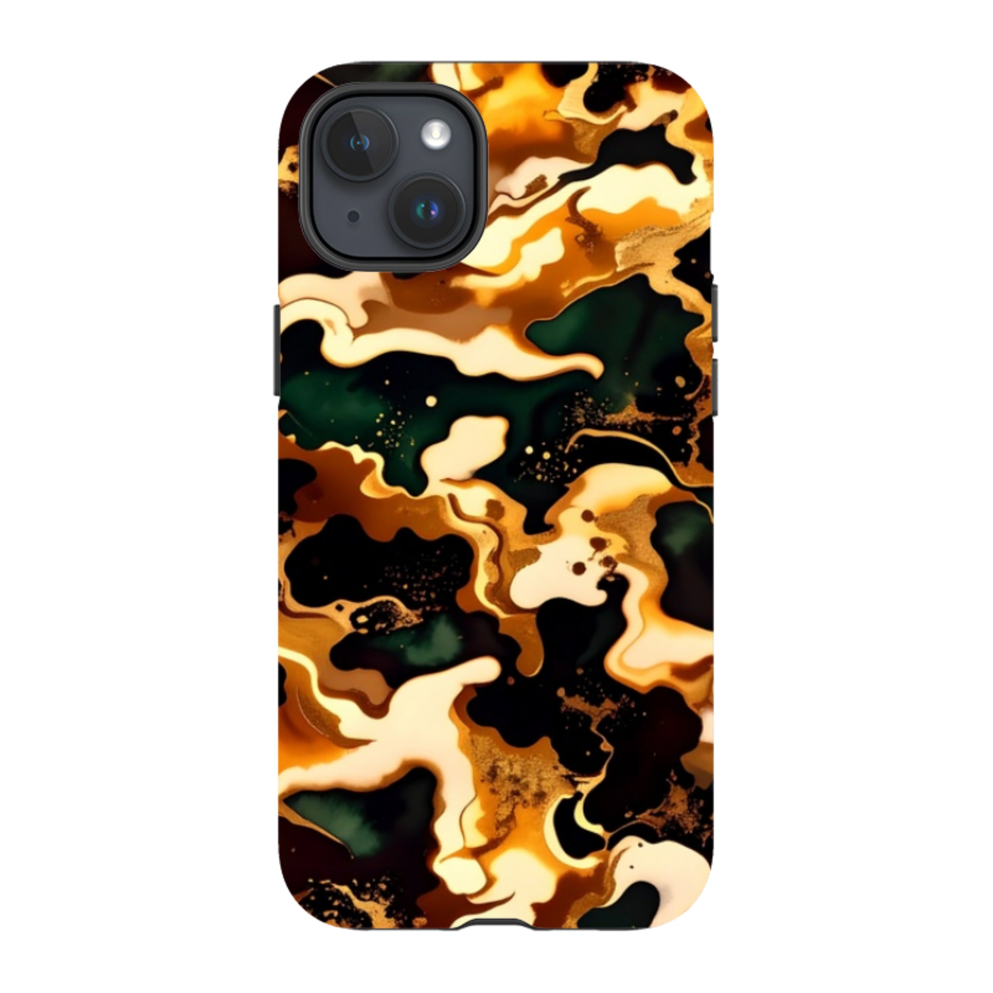 iPhone MagSafe Tough Case - Green Fire Marble