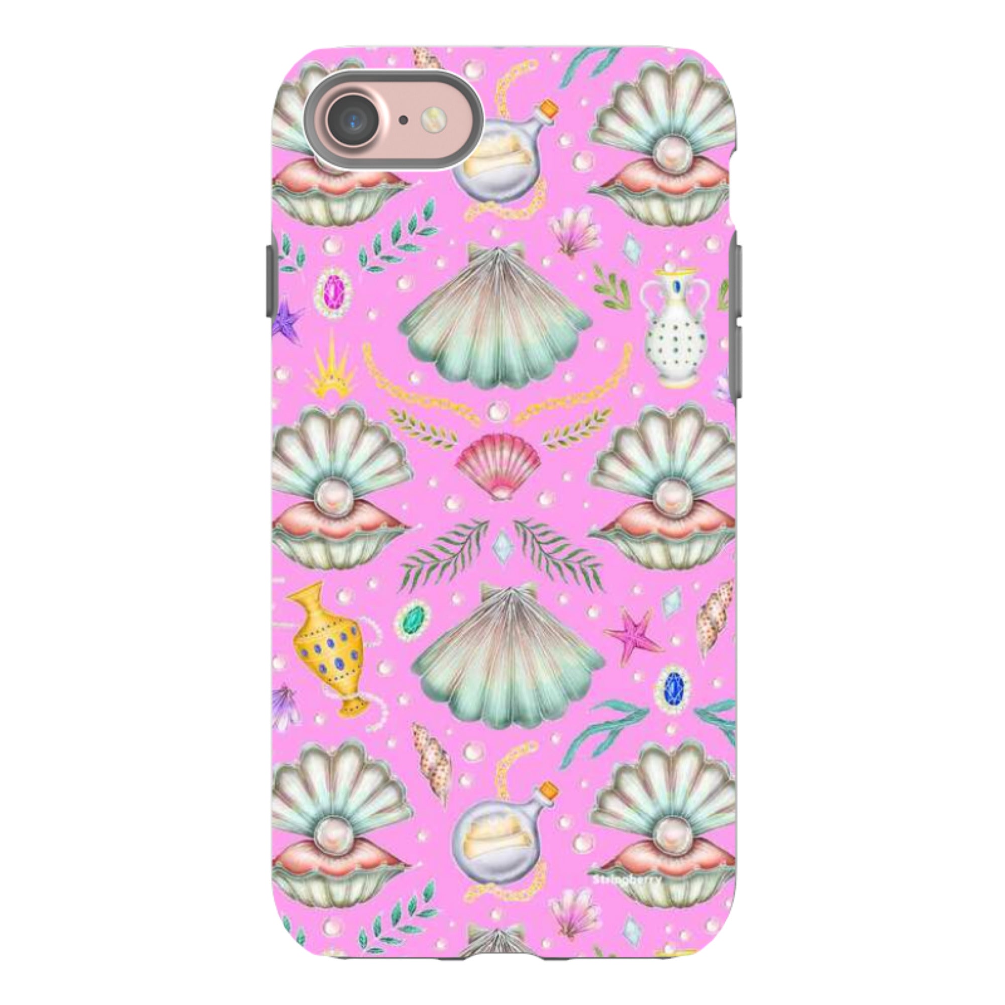 iPhone Tough Case - Pearl's Fantasy Candy Pink By Catherine Rowe