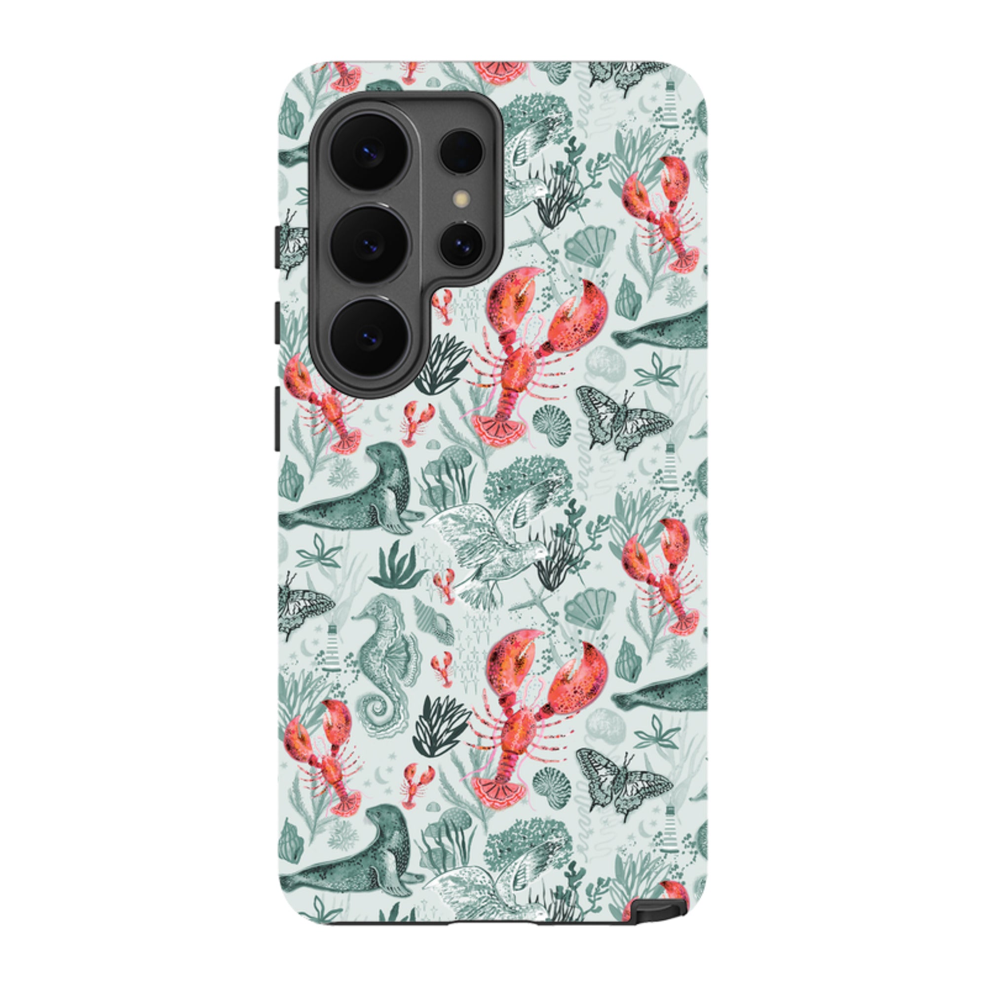 Samsung Tough  Case - Teal Seals and Lovely Lobsters By Emma Frances Grant