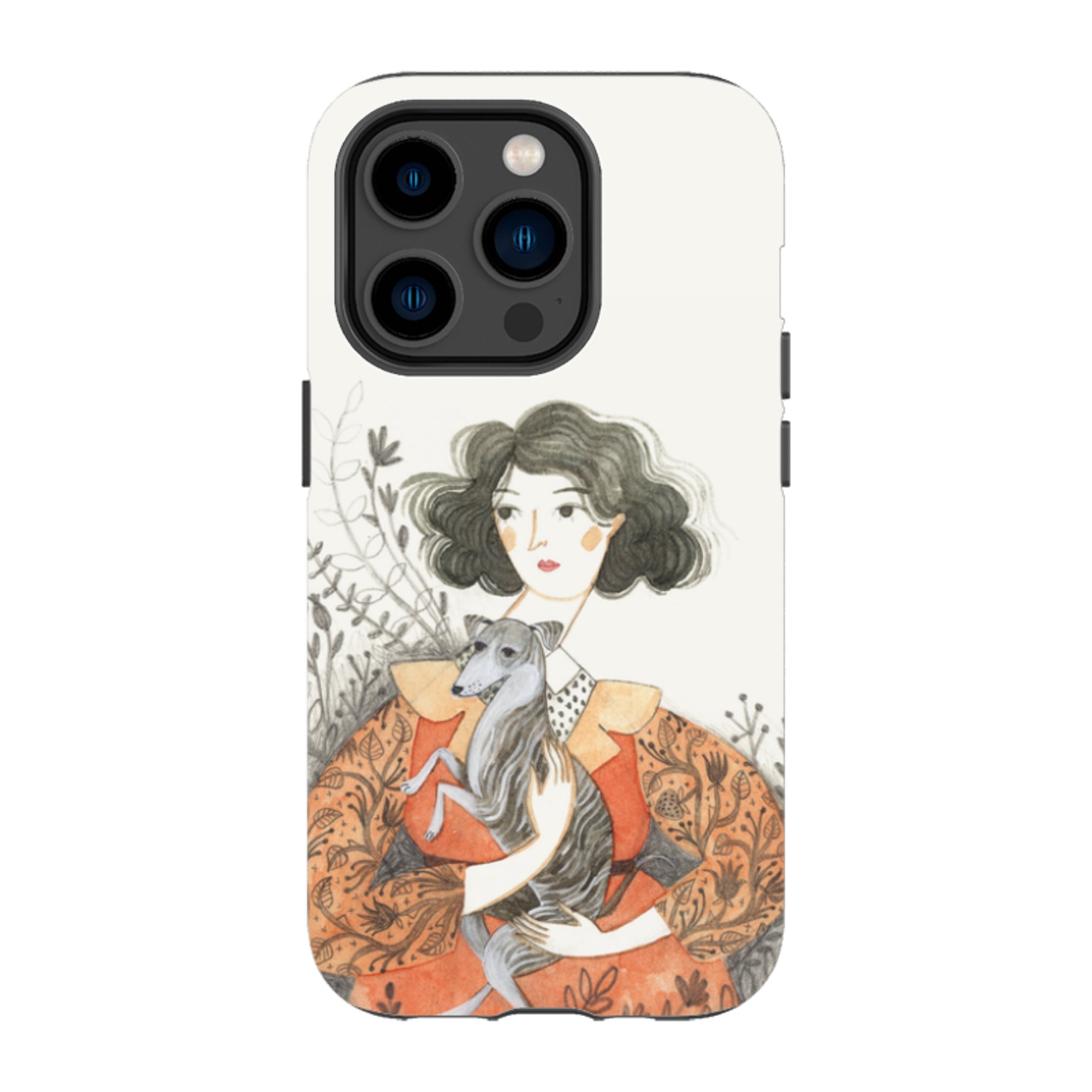 iPhone Tough Case - Lady With Whippet By Meghann Rader