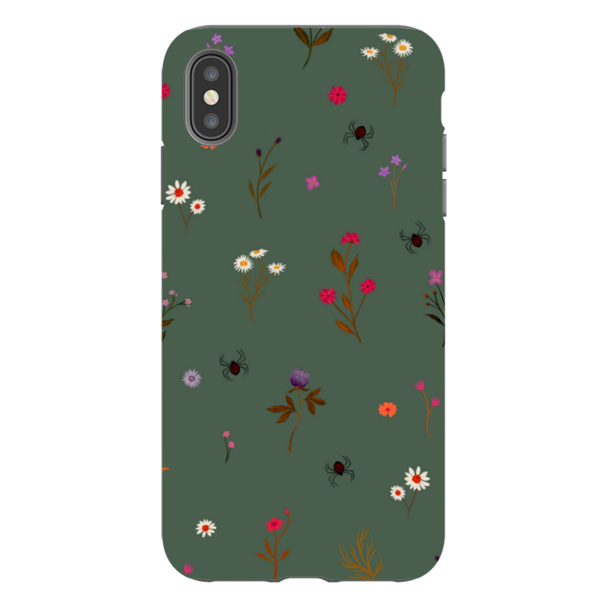 iPhone Tough Case - Florals and Spiders - Pine By Katherine Quinn