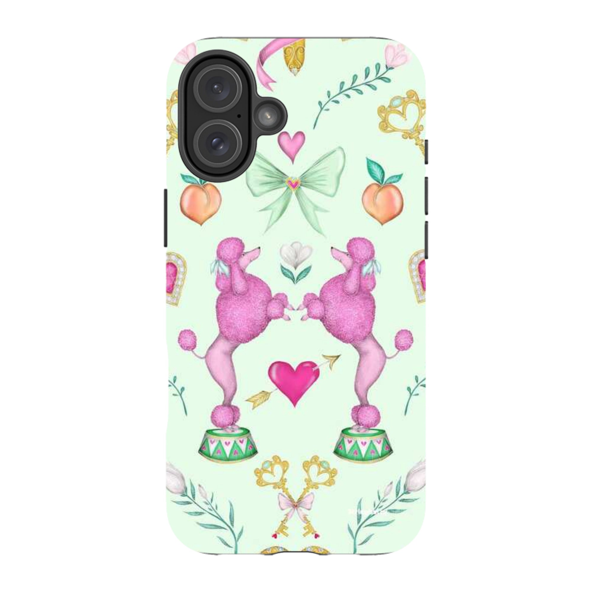 iPhone Tough Case - Pink Poodle Parlour Mint By Catherine Rowe