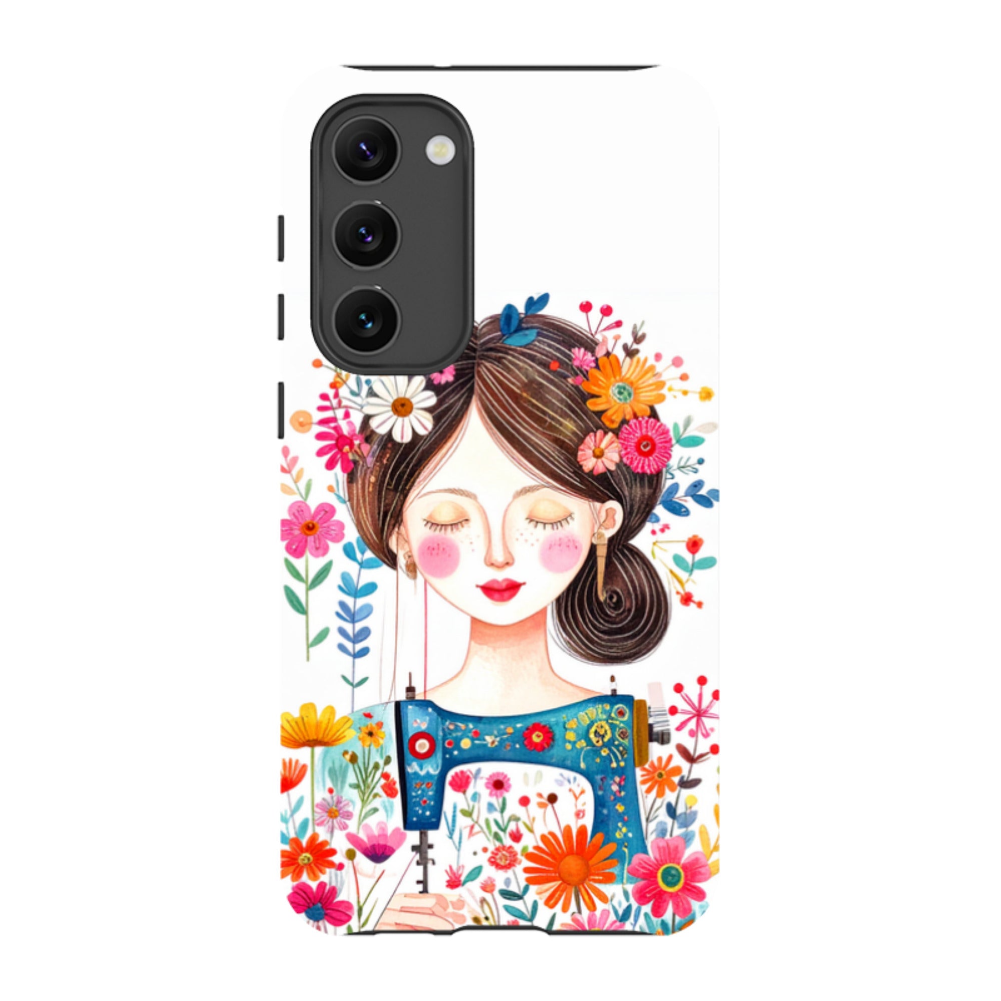 Samsung Tough  Case - Floral Sewing Lady