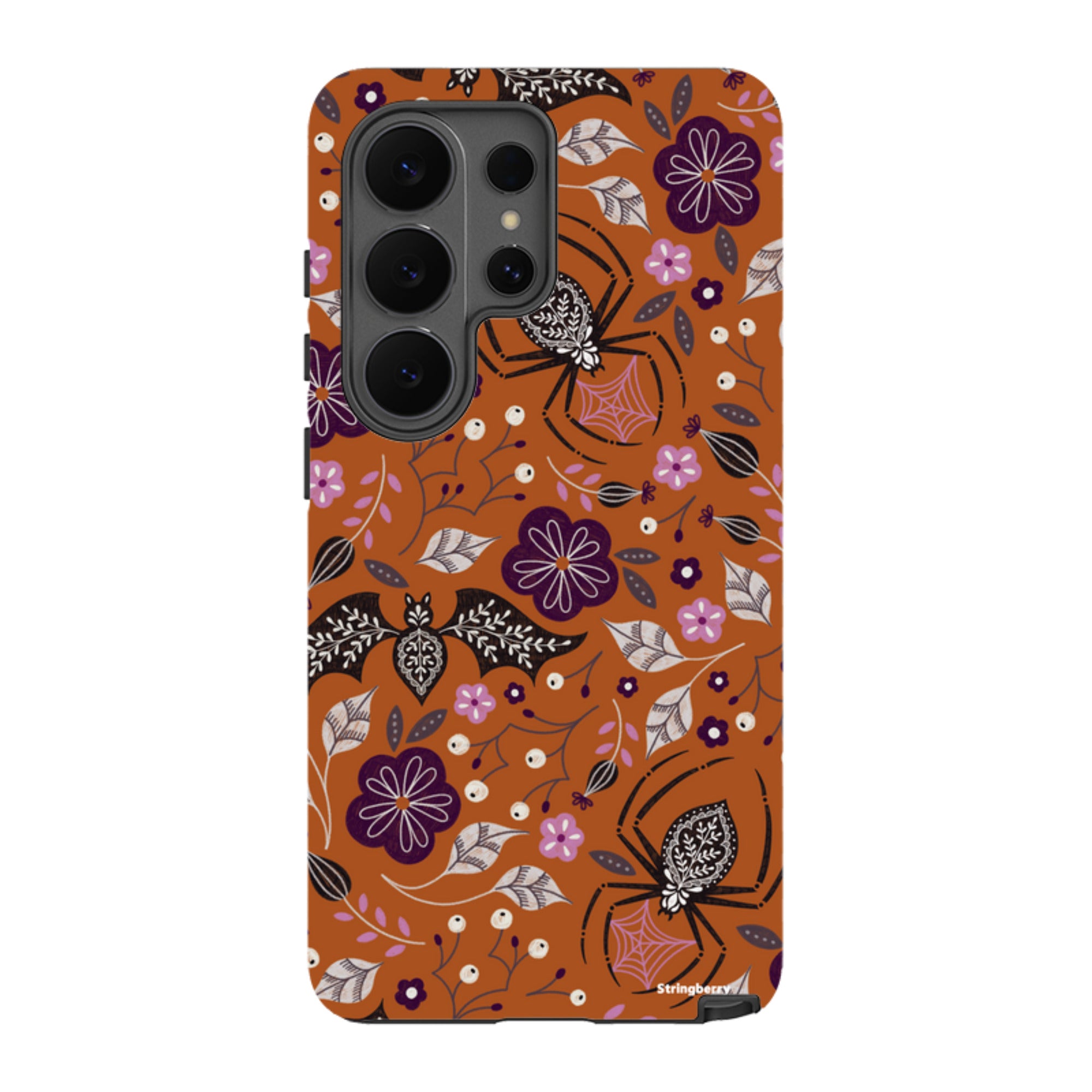 Samsung Tough Case - SpiderBat Pattern Orange By Jenny Zemanek