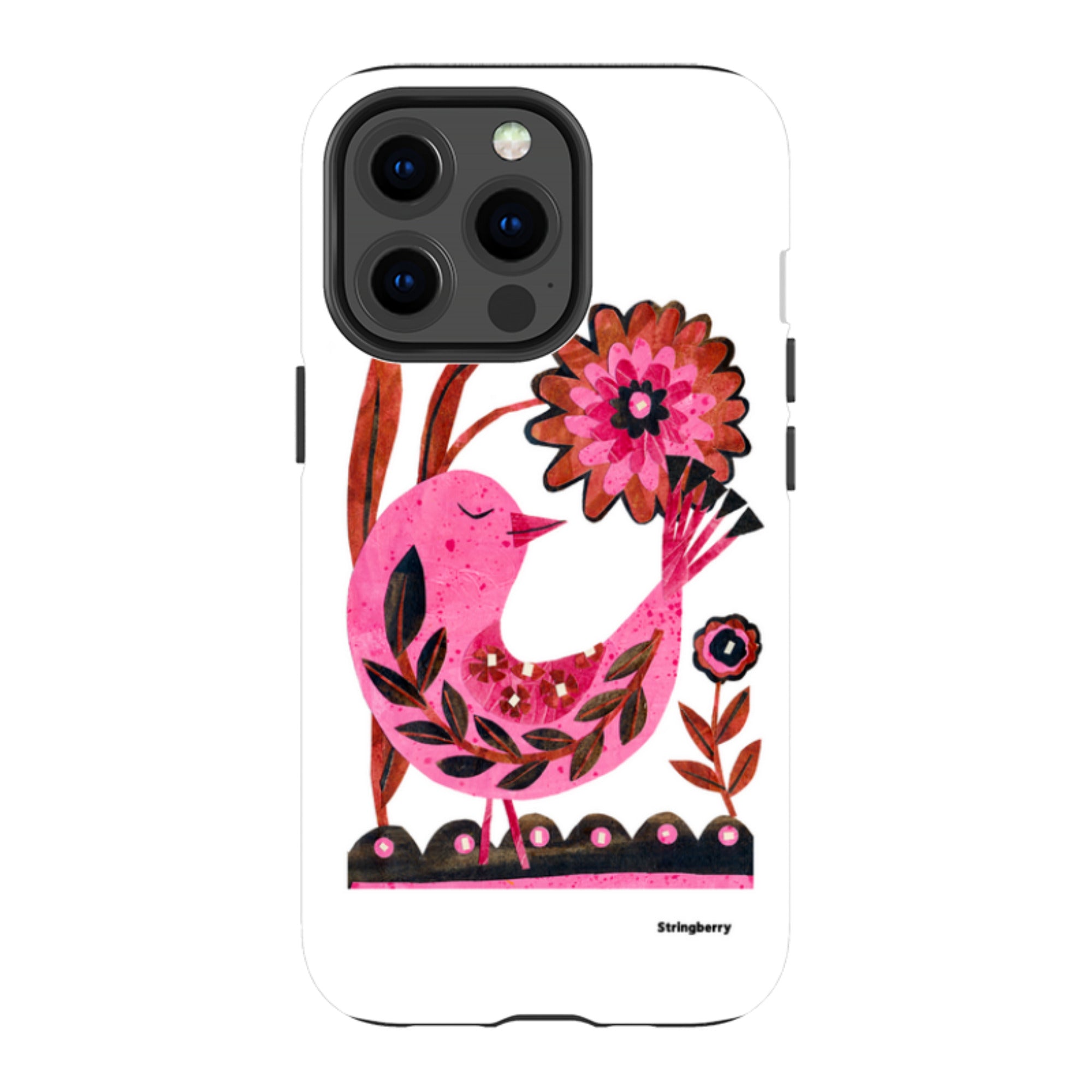 iPhone MagSafe Tough Case - Folk Floral Bird By Tracey English