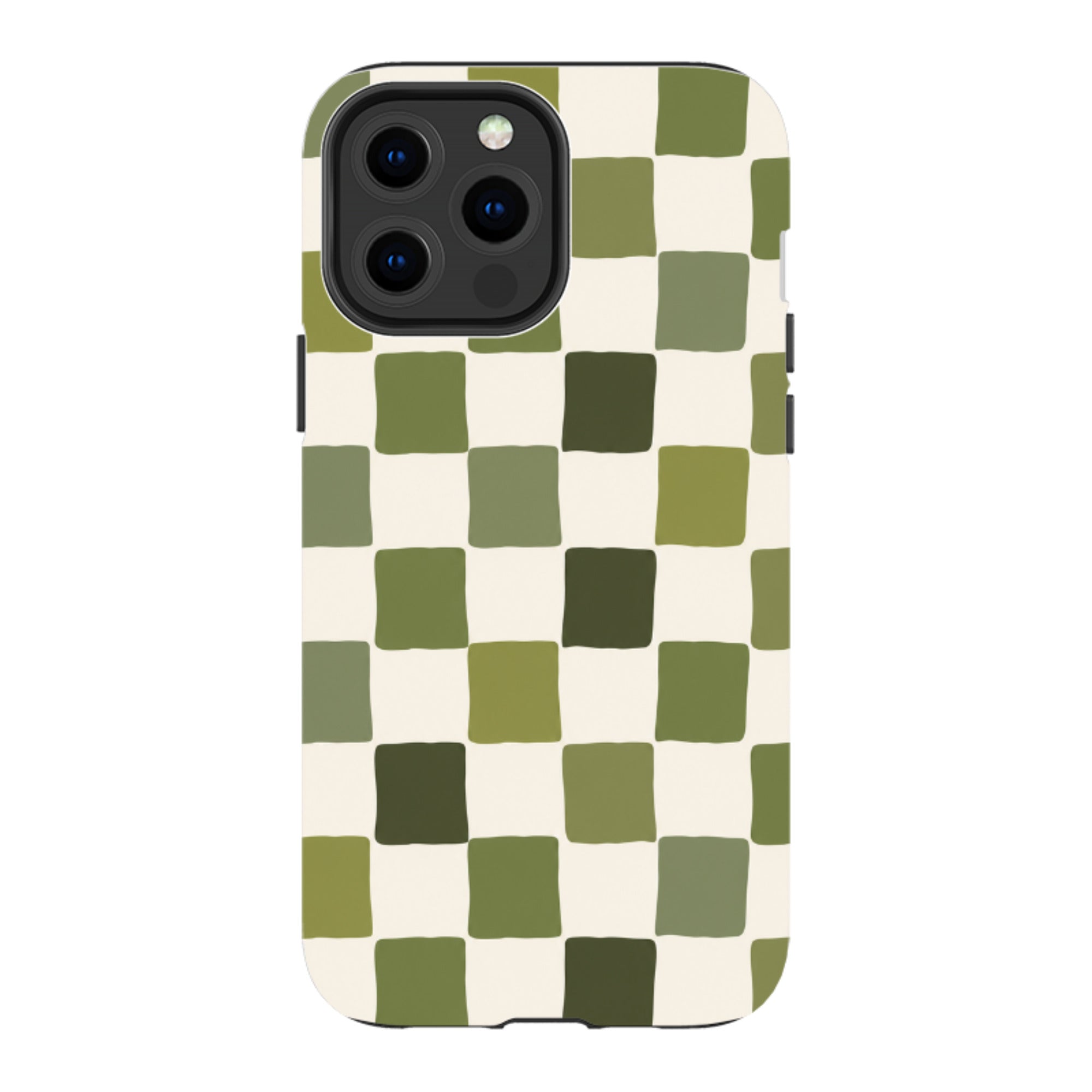 iPhone Tough Case - Green Checkerboard