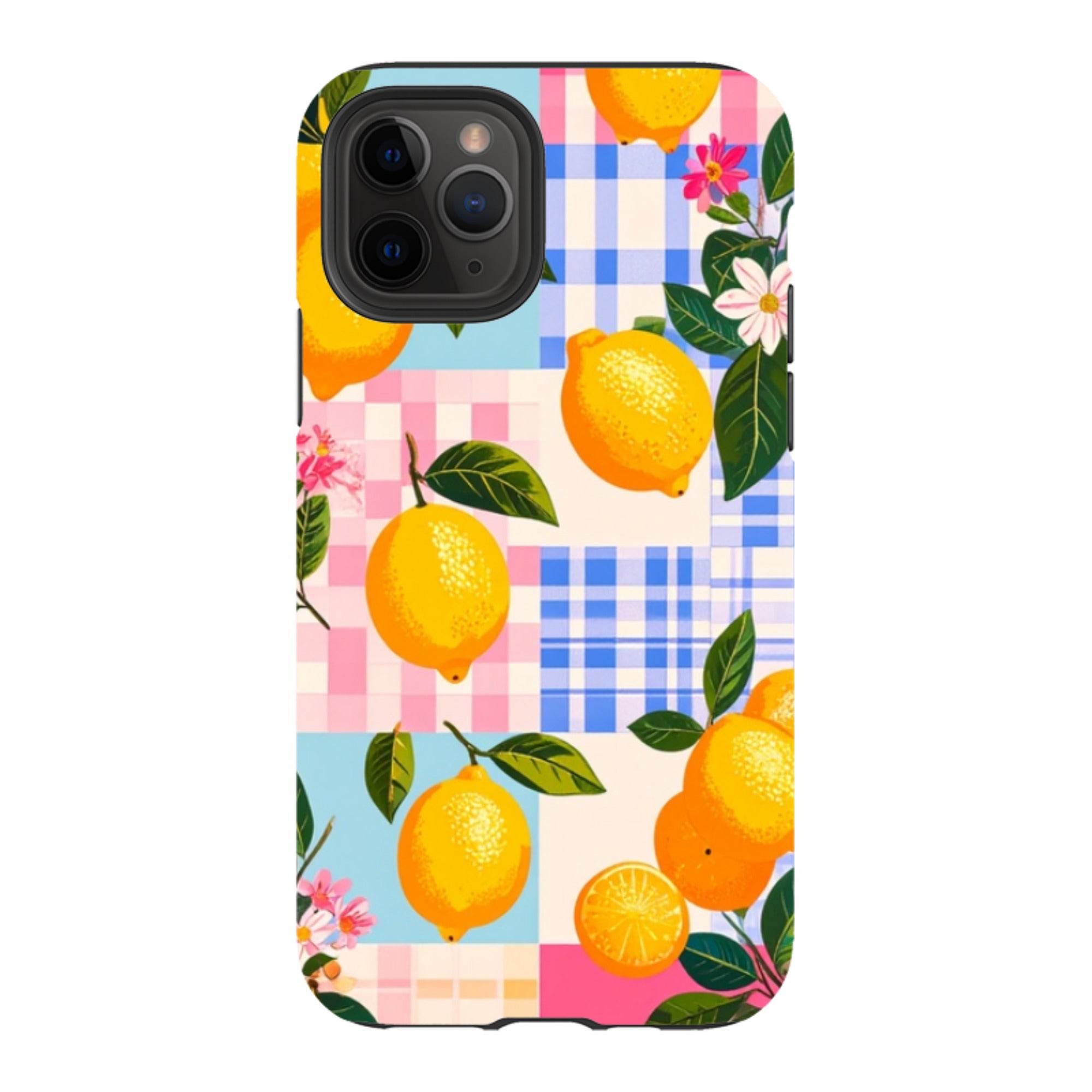 iPhone Tough Case - Lemons and Checks