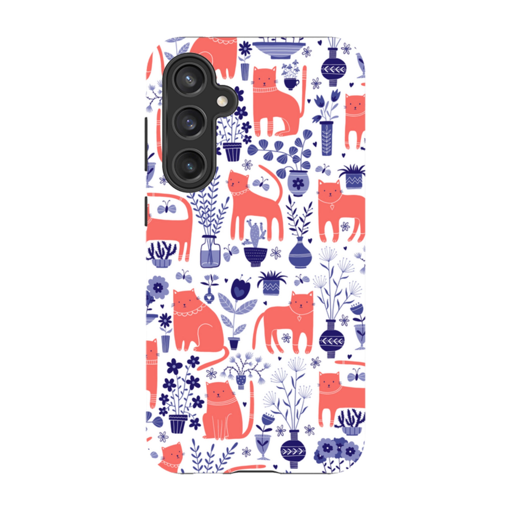 Samsung Tough Case - Coral Cats By Suzy Taylor